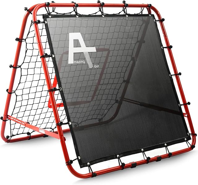 Amazing Tour Double Sided Rebounder Net Football Training Equipment,Soccer Goal Kickback Target Adjustable for Kids Play Teaching Practise Equipment,Adjustable Portable Football Nets for Garden