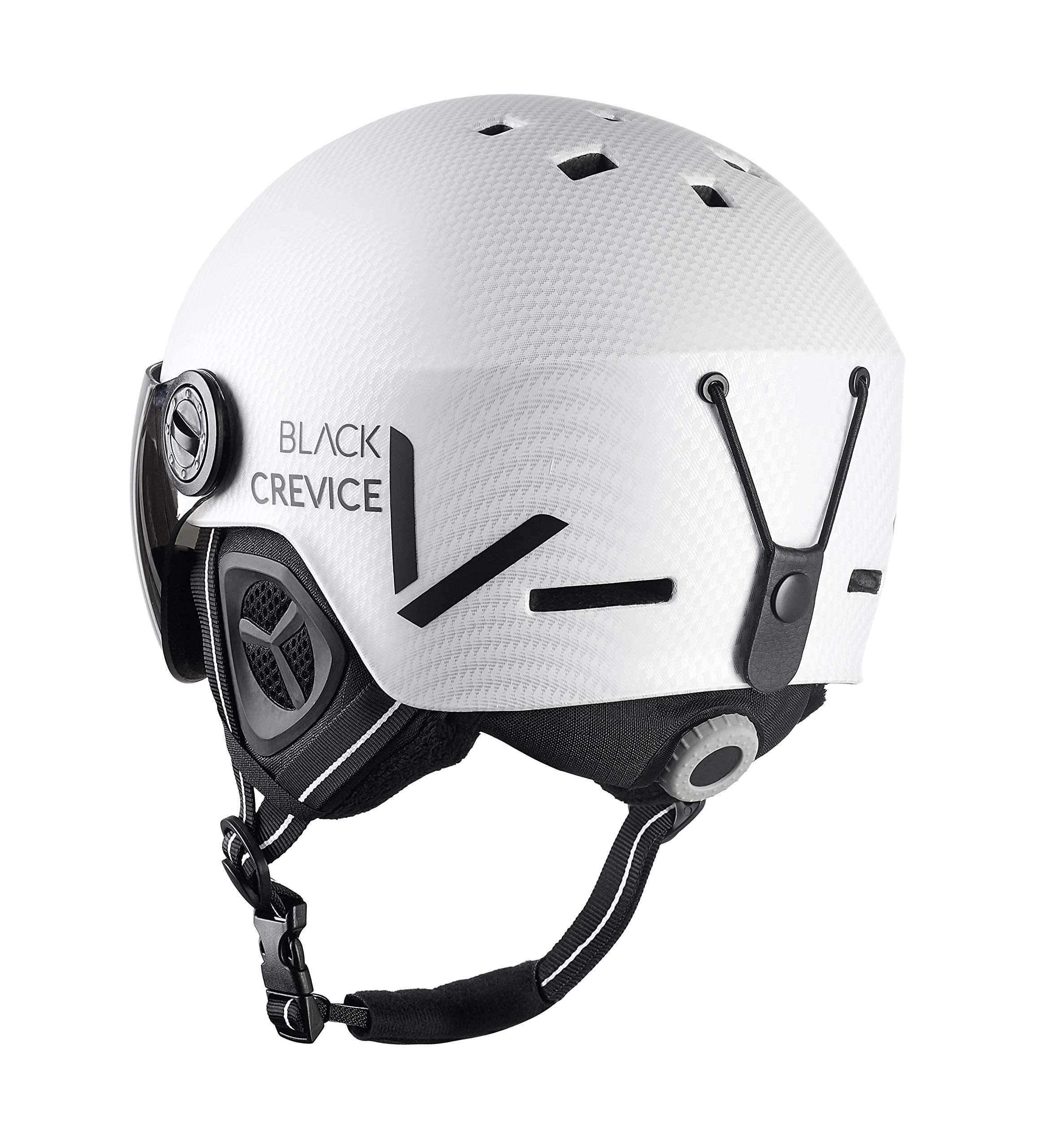 BLACK CREVICE Casco da sci Sölden I Casco da sci con visiera stile pilota in diversi colori I Casco da sci Uomo & Donna I Casco da snowboard unisex I Casco da sci traspirante I Regolabile