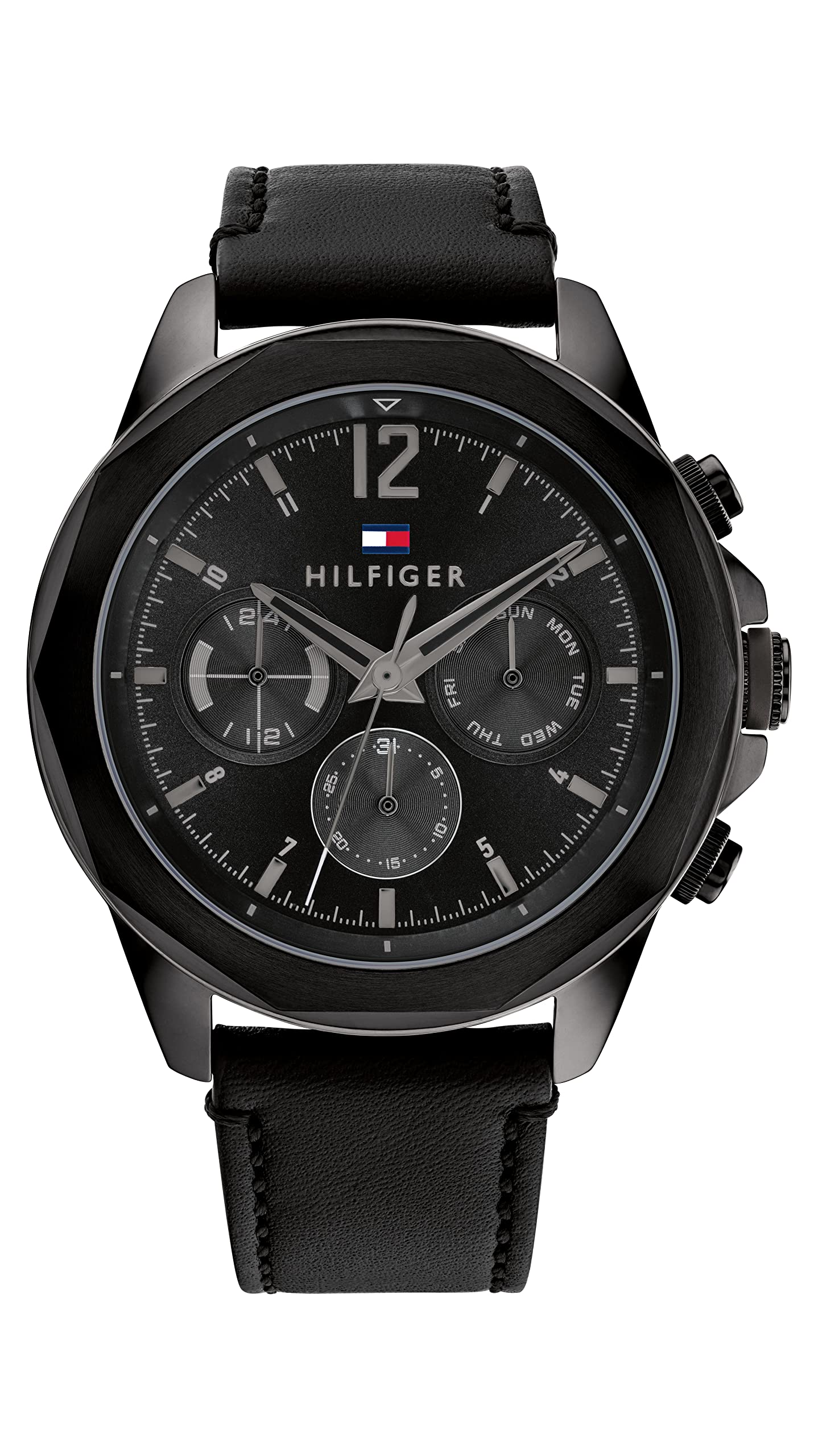 Tommy Hilfiger Analogue Multifunction Quartz Watch for Men with Black Leather Strap - 1792062