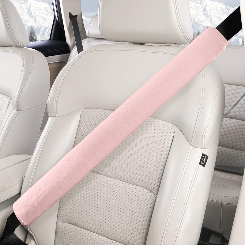 Capa para Cinto de Segurança LACDL LL607 em Pelúcia Espessa Rosa – 19,5 in (49,53 cm), 1 unidade