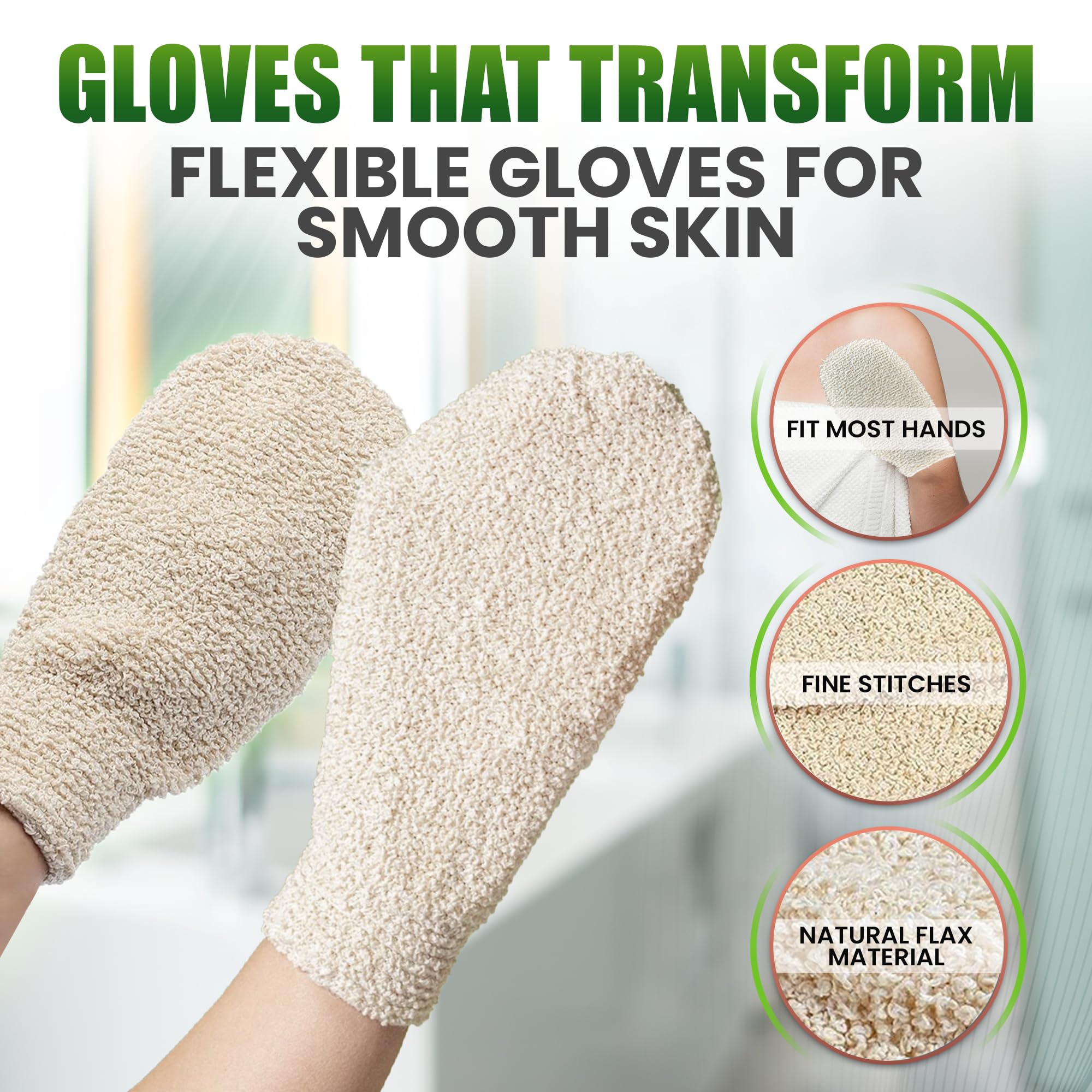 LUXPAKS Bath Glove bundled with Amlactn Moisturizing Lotion – Esfoliante Body Lotion with Lactic Acid for Smooth, Hydrated Skin