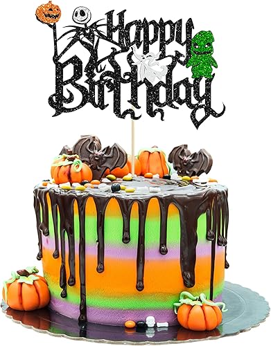 Miniatura 104 de Gyufise 24 adornos para cupcakes de Halloween con calabaza, fantasma, purpurina negra, decoraciones para cupcakes para niños, decoración de fiesta