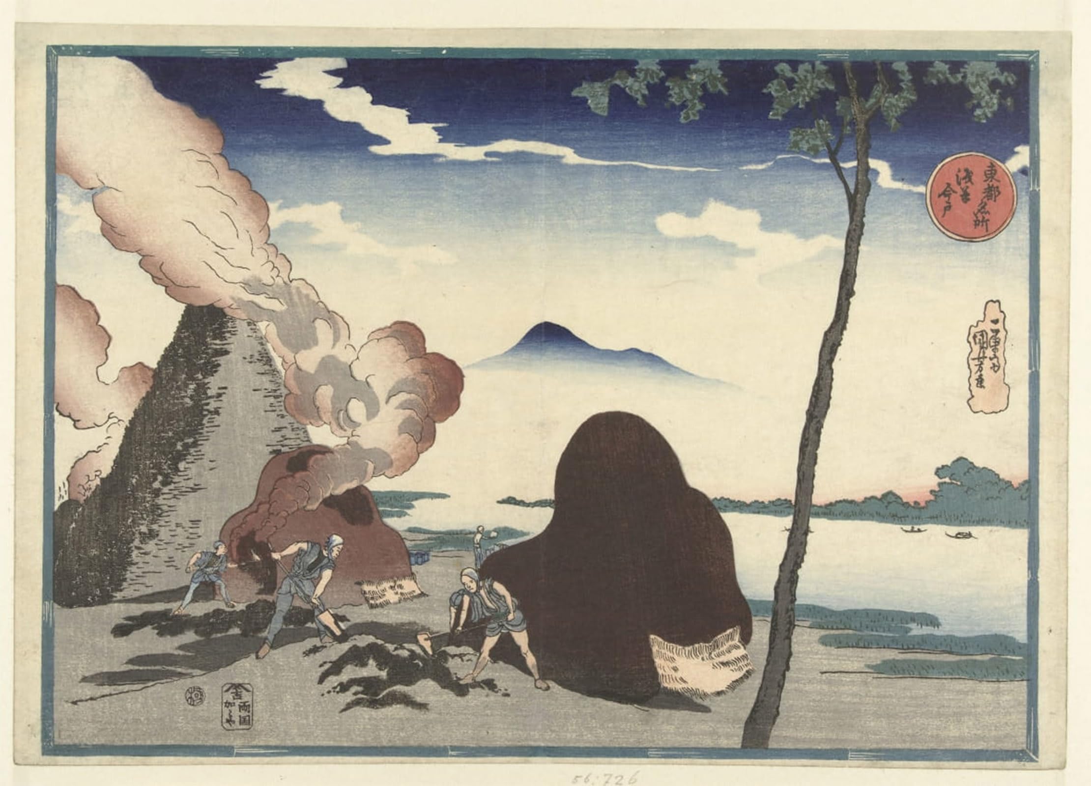 ARTXLXXBN Famous Prints Artwork Pictures Poster Painting Art Imado in Asakusa by Utagawa Kuniyoshi Artwork Landscape Pictures for Home Decor 60x90cm
