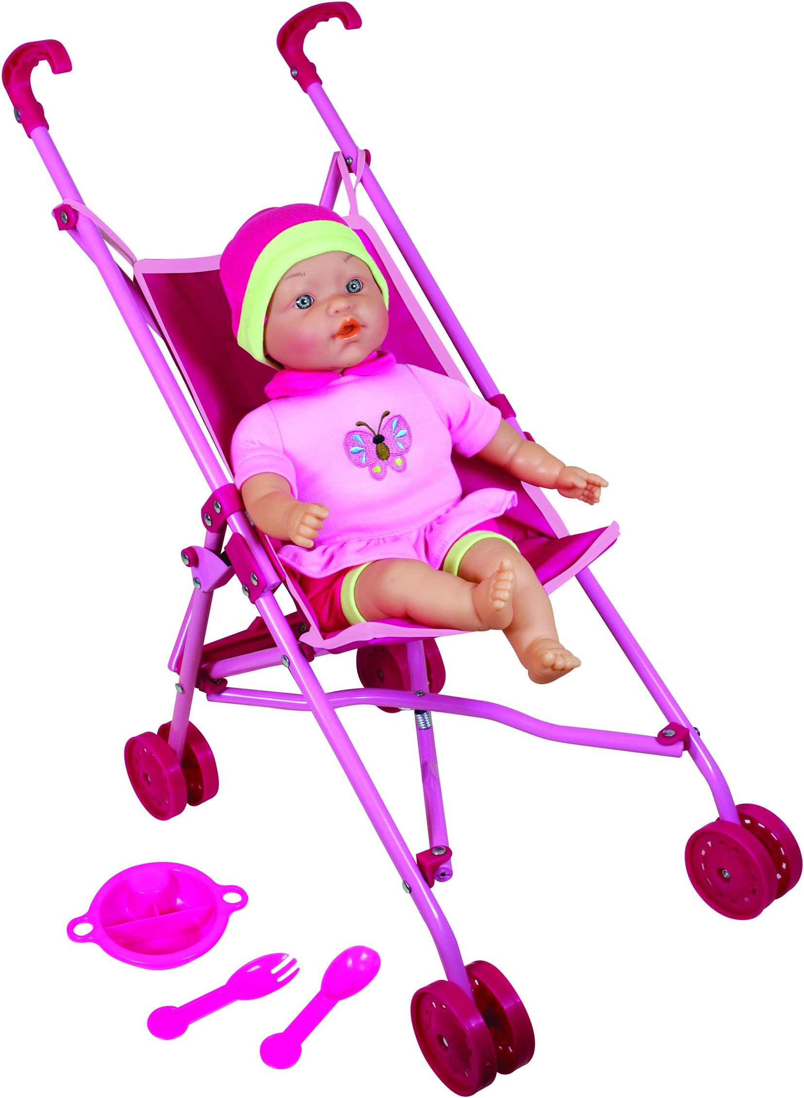 Lissi Doll Umbrella Stroller Set with 16" Doll Role Play Toy