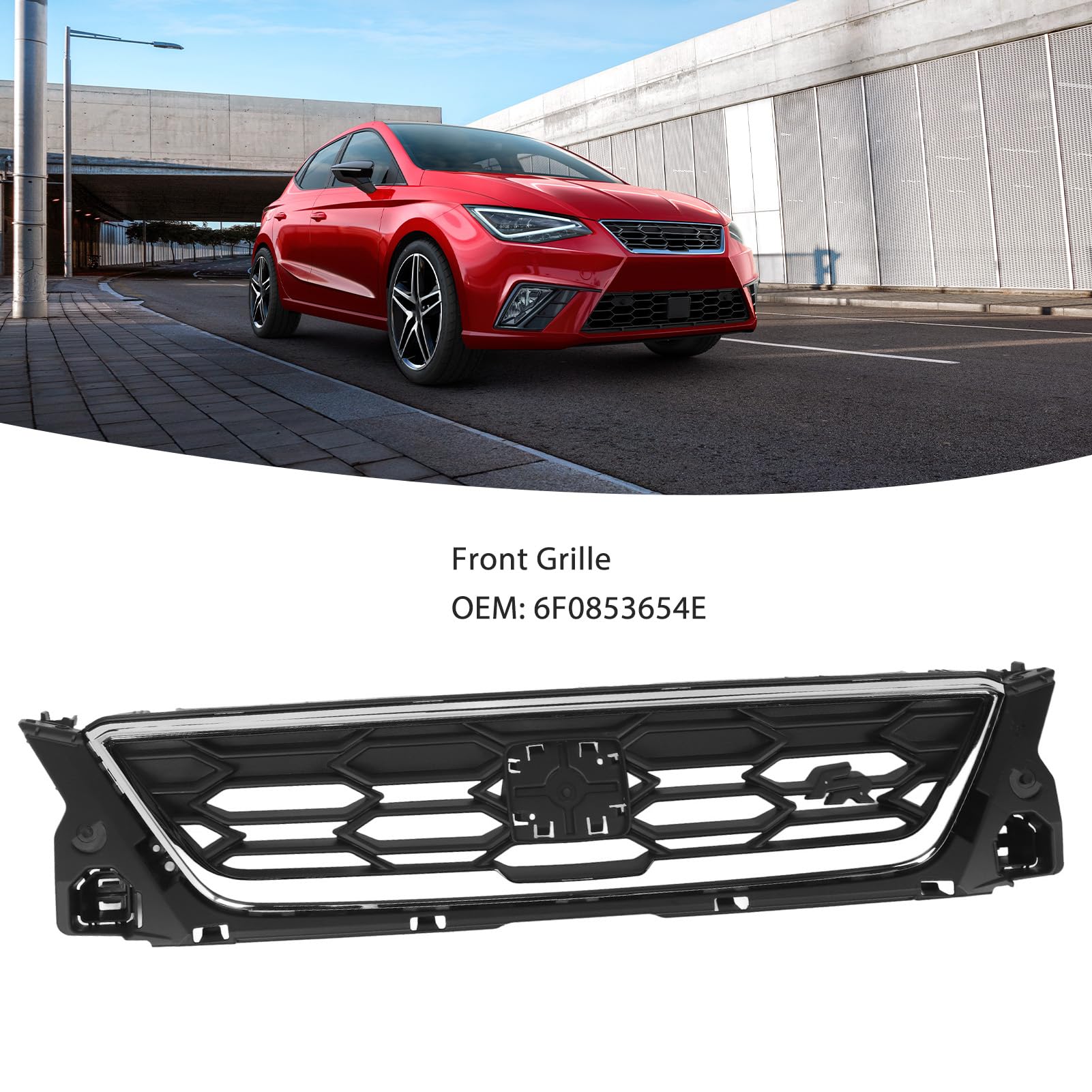 Frontstoßstangengrill mit Chromumrandung 6F0853654E Ersatz für  