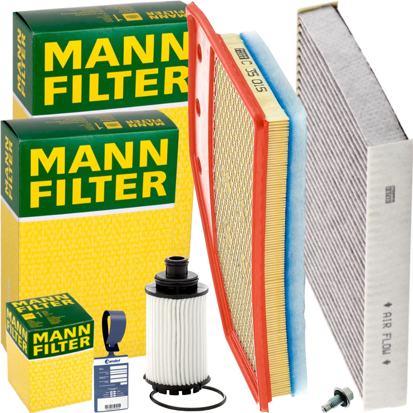 Mann Filter Inspektionspaket | C35015+CUK24003+HU6023z+731.110.001+MN1801 Mann Kompatibel mit Insignia B Country Tourer (Z18),Insignia B Grand Sport (Z18),I
