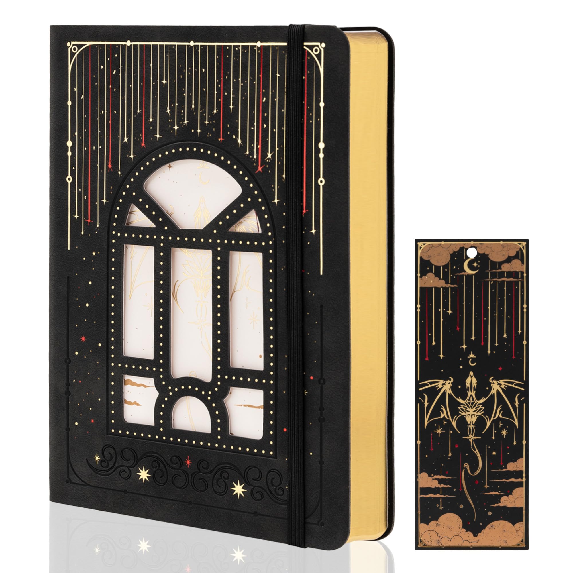TIEFOSSI Lined Journal Notebook for Men & Women, Dragon Notebook with Hollow Out Cover Design, A5 Hardcover Journal with Bookmark for Boy, 100 GSM Thick Paper and 320 Numbered Pages