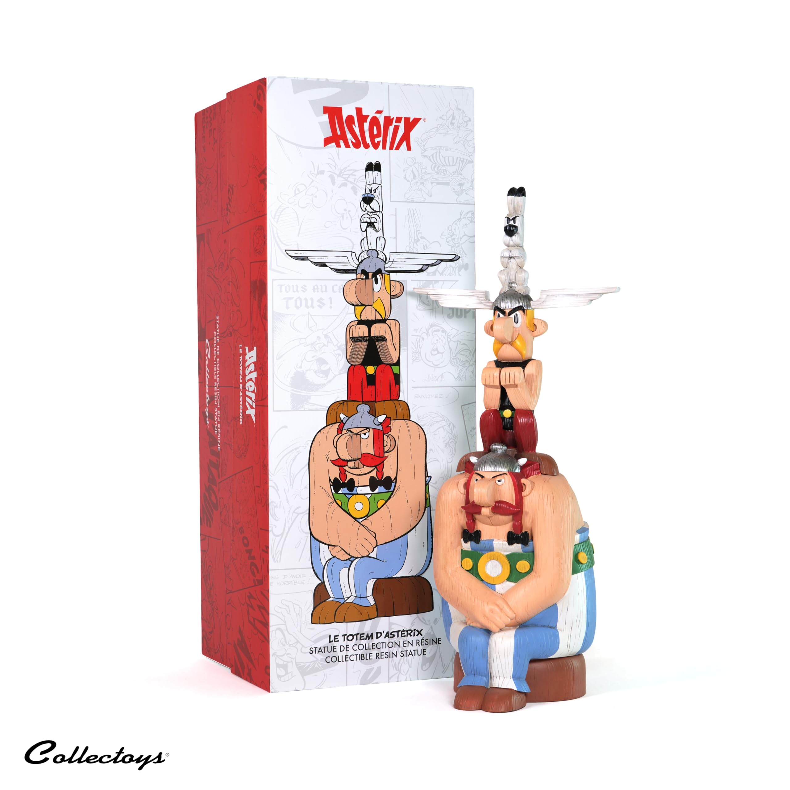 Plastoy Astérix FigurTotem mit Asterix, Obelix und Idefix - Harz - 40 cm