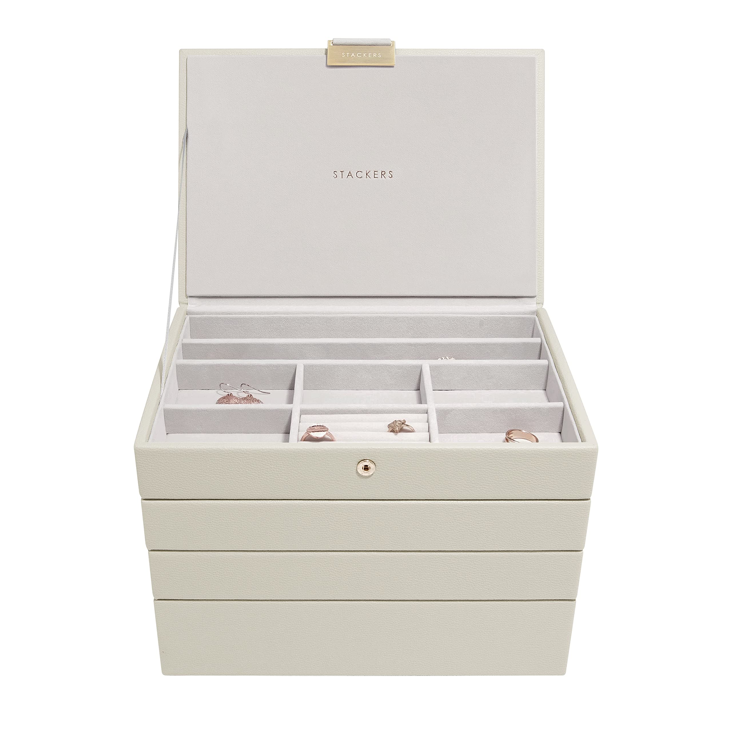 Stackers Oatmeal Classic Medium Jewellery Box, Set Of 4