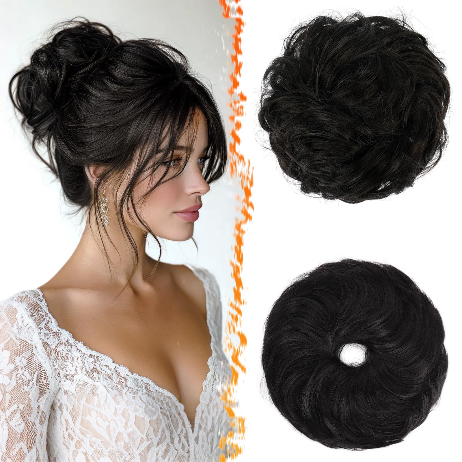 BARSDAR 2 PCS Messy Bun Hair Pieces