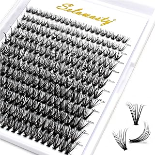 Selawasty DIY Eyelash Extension Individual Lashes 240PCS Cluster Lashes Extension Lash Clusters Wide Stem Individual Eyelashes Clusters DIY Eyelashes Extensions(40D 0.07D 8-16mm)