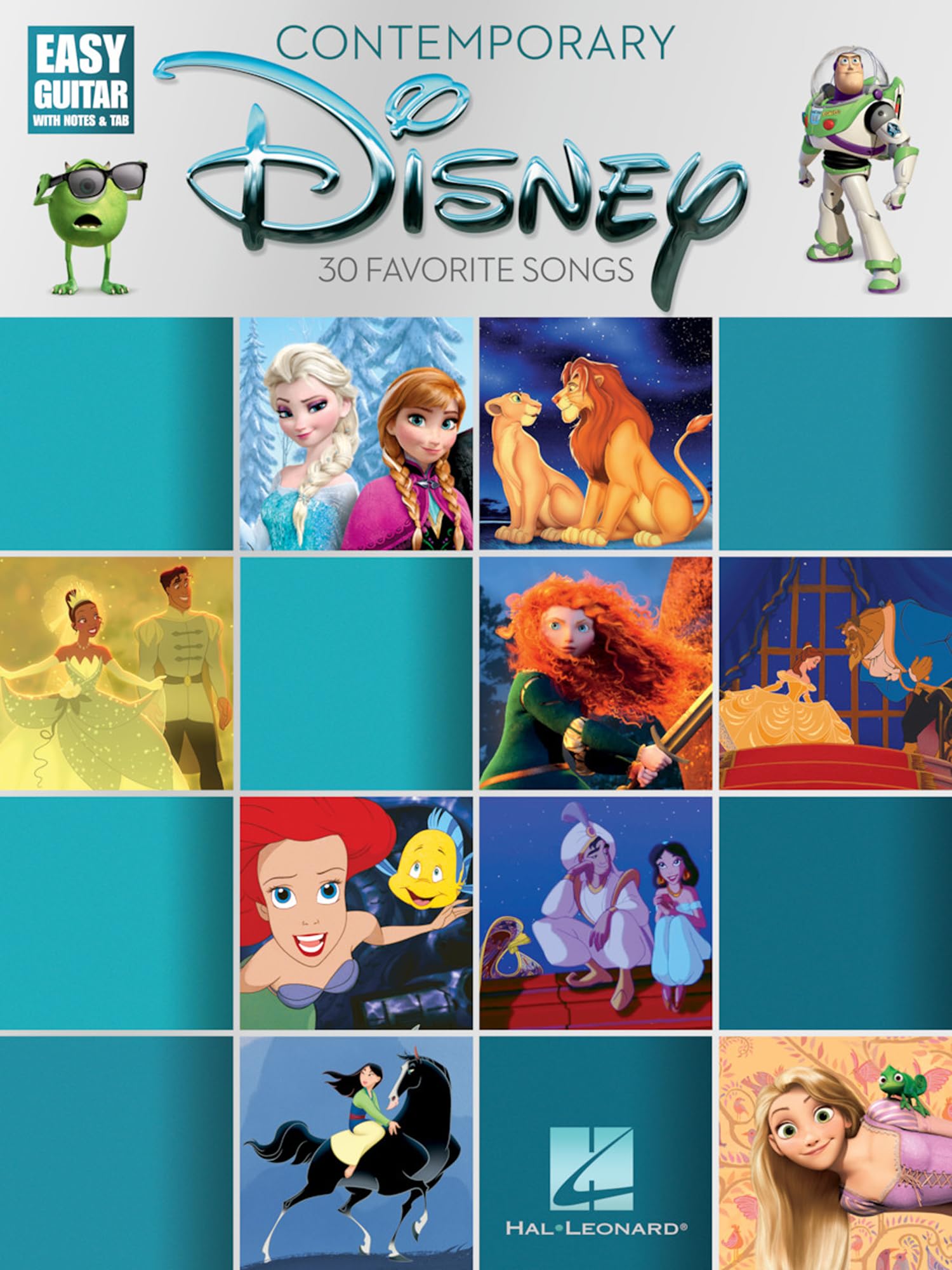 Contemporary Disney - Easy Guitar Songbook with Tab | 30 Popular Songs for Beginners | Includes Let It Go A Whole New World Can You Feel the Love Tonight Under the Sea and More