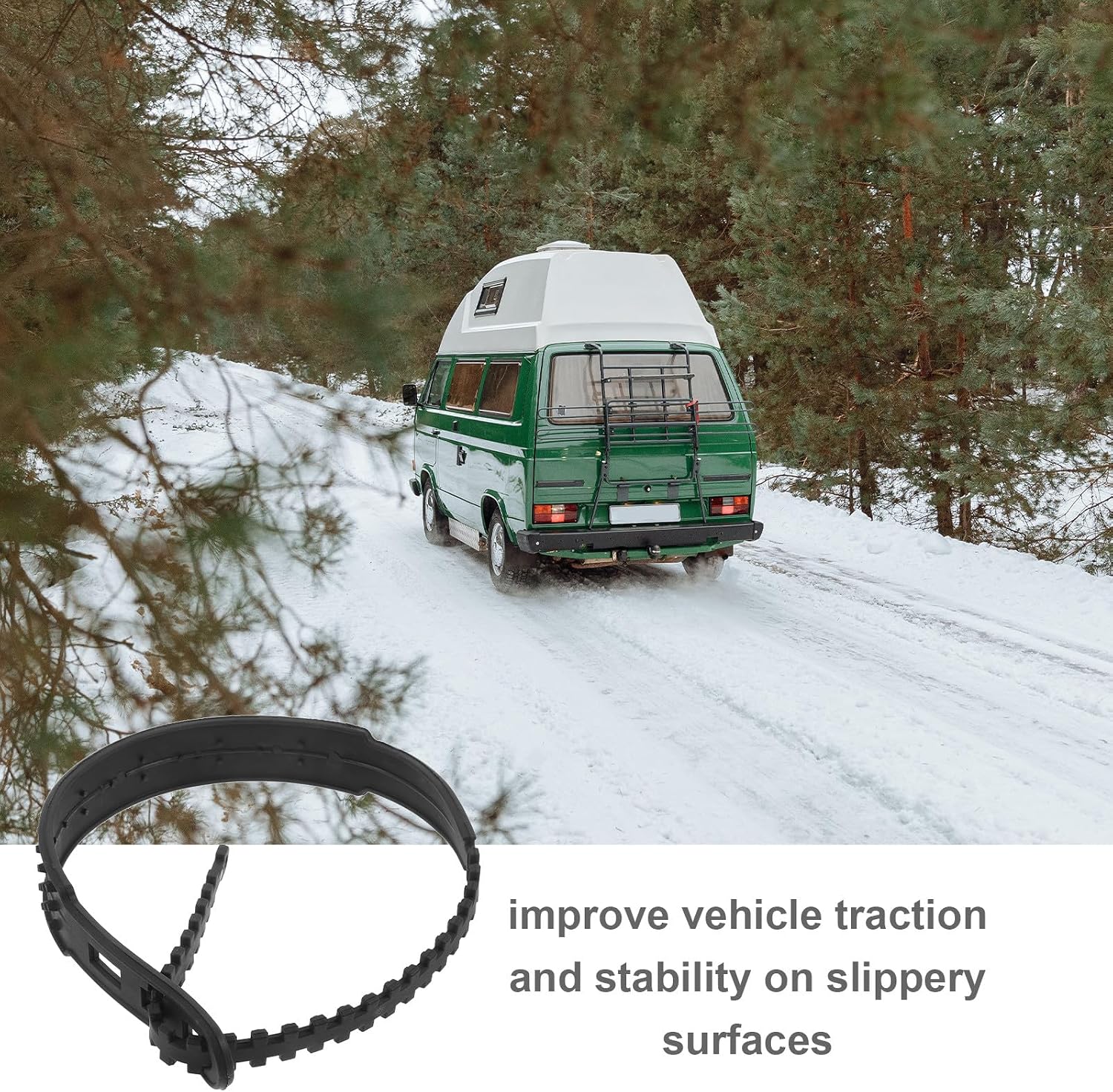 5pcs Black Universal Anti-slip Car Tire Snow Chains Thickened for Suv and Sedan Winter Emergency Traction Snow Cables Compatible with Passenger Vehicles