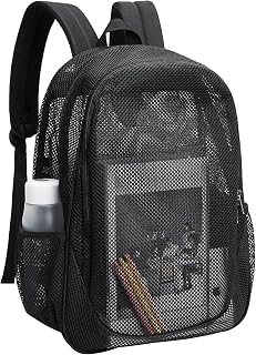 Heavy Duty Mesh Backpack, See Through College Backpack with Padded Straps for Commuting, Swimming, Work, Travel, Outdoor Sport