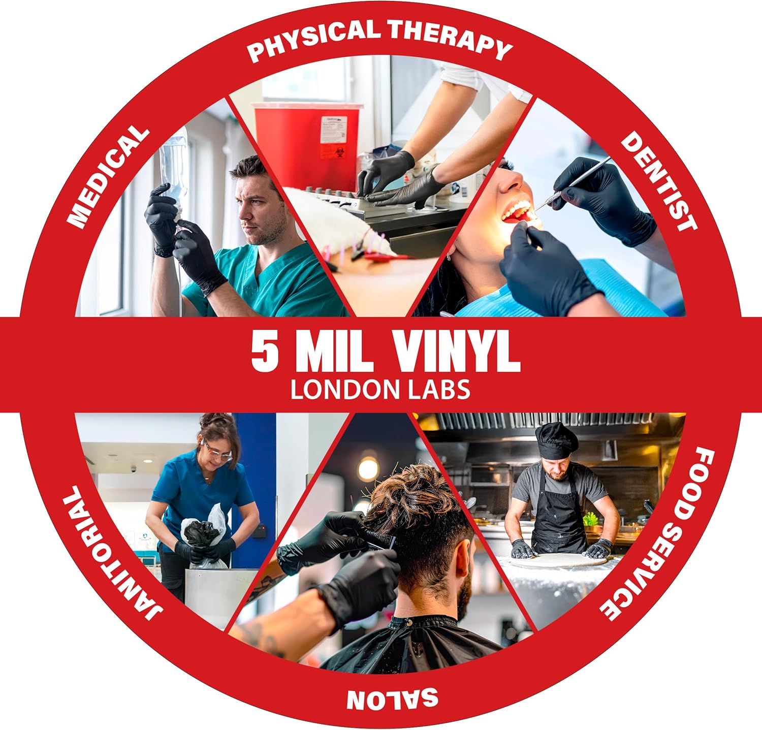 Black Synthetic Vinyl Exam Gloves Powder Free and Latex Free - Image 4