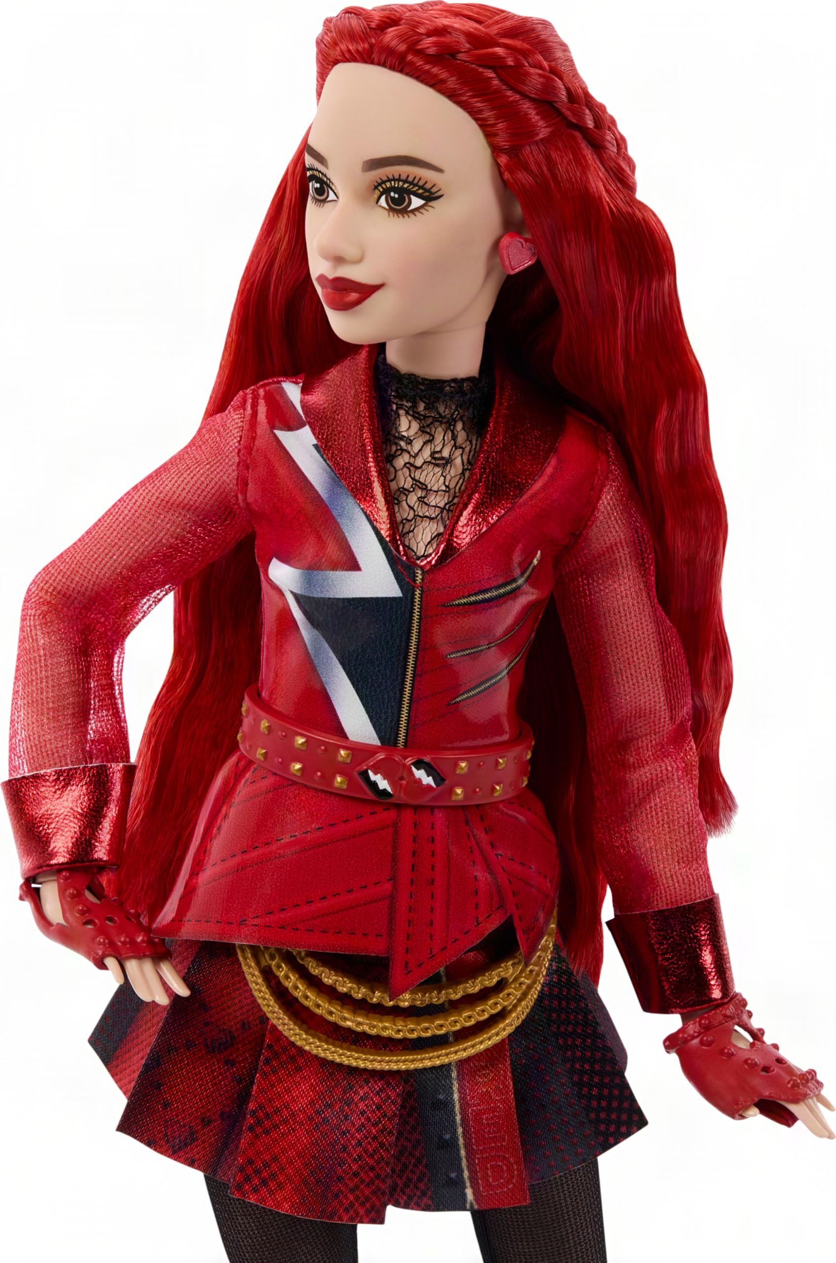 Mattel Disney „Descendants: Wicked Wonderland“ Red, Tochter der Herzkönigin, Modepuppe mit ausziehbarer vom Film inspirierter Kleidung und Accessoires, JMP45