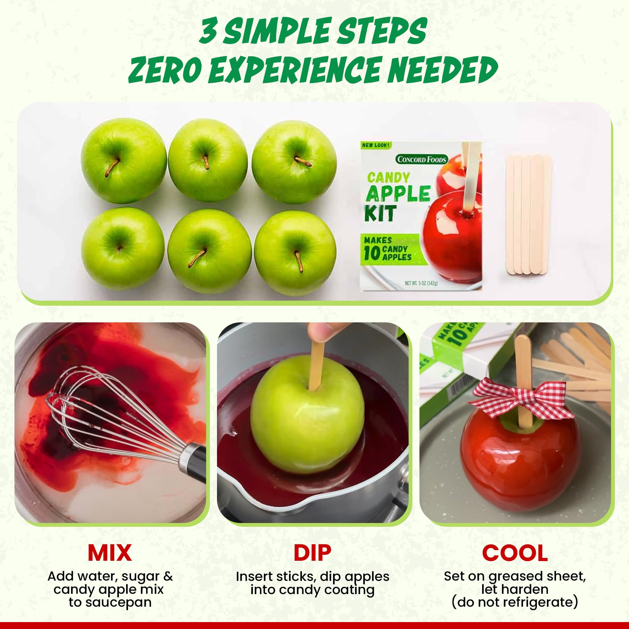 Appleセット Concord Foods Candy Apple Kit makes 10 Candy Apples 5oz : Amazon