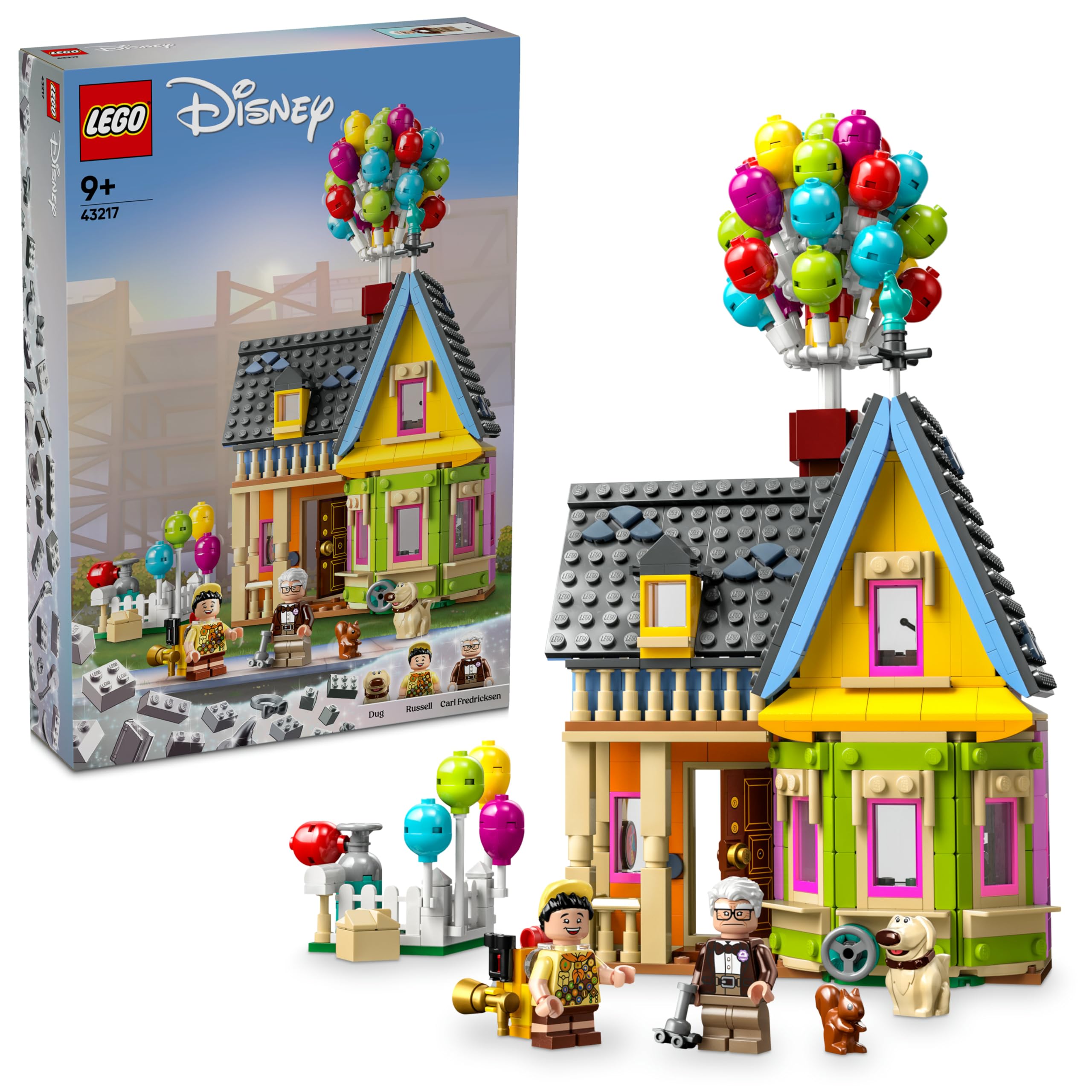 Disney and Pixar ‘Up’ House Buildable Toy with Balloons, Carl, Russell and Dug Figures, Collectible Model Set, Iconic Gift Idea for Kids, Girls & Boys 43217