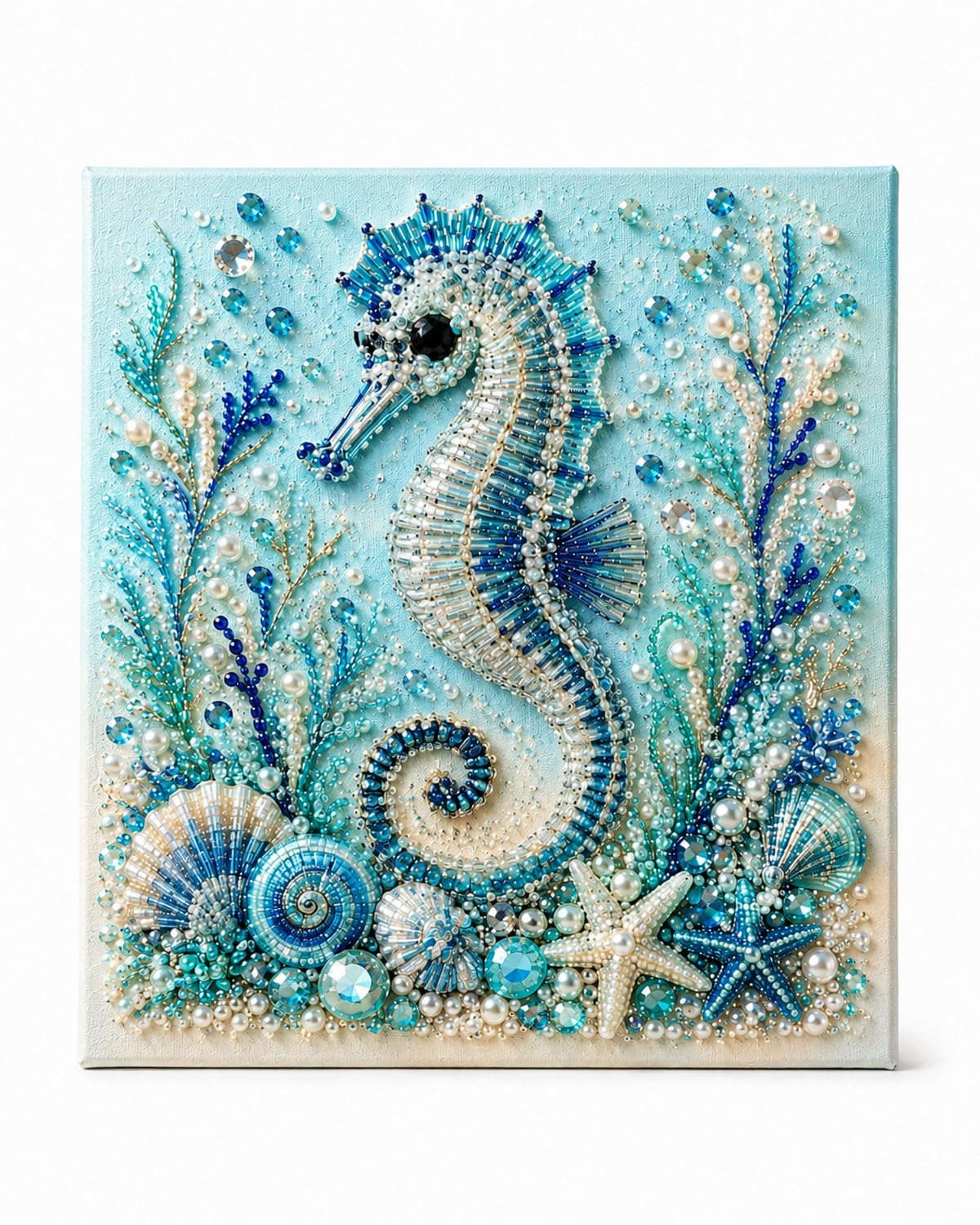 Stampretty Seahorse Pearl Art Kits for Adults, Ocean Diamond Art DIY Craft