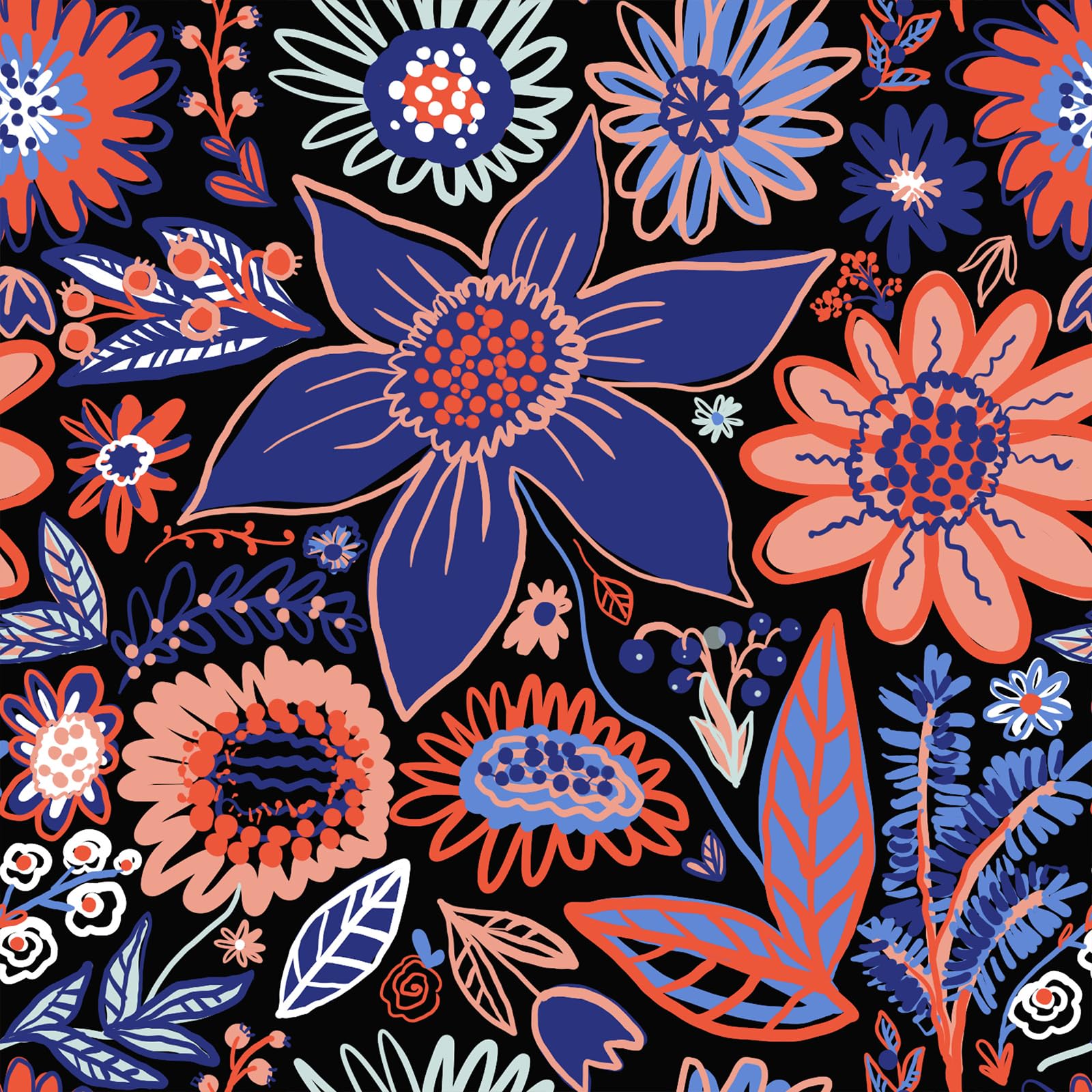 Papier peint floral à décoller et à coller pour masquer les défauts des meubles