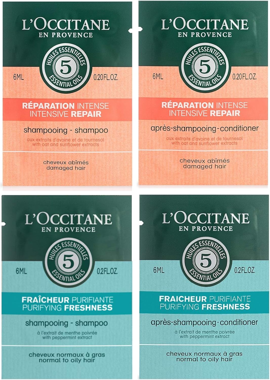 Amazon Co Jp Amazon Co Jp 限定 ロクシタン L Occitane ファイブハーブスお試しサシェセット リペアリング シャンプー6ml リペアリングコンディショナー6ml ピュアフレッシュネスシャンプー6ml ピュアフレッシュネスコンディショナー6ml 実質無料サンプル対象