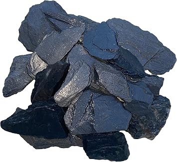 Awesome Aquatic Natural Black/Gray Slate 1-3 inch Rocks Stone for Aquascaping Aquariums, Landscaping Model, Terrarium & Vivarium Enclosures, Miniature & Fairy Garden, Models 2 lb 1-3 inch