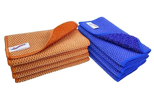 16 Pack Microfiber Scrub Dish Cleaning Cloth, Non-Scratch, Reusable &