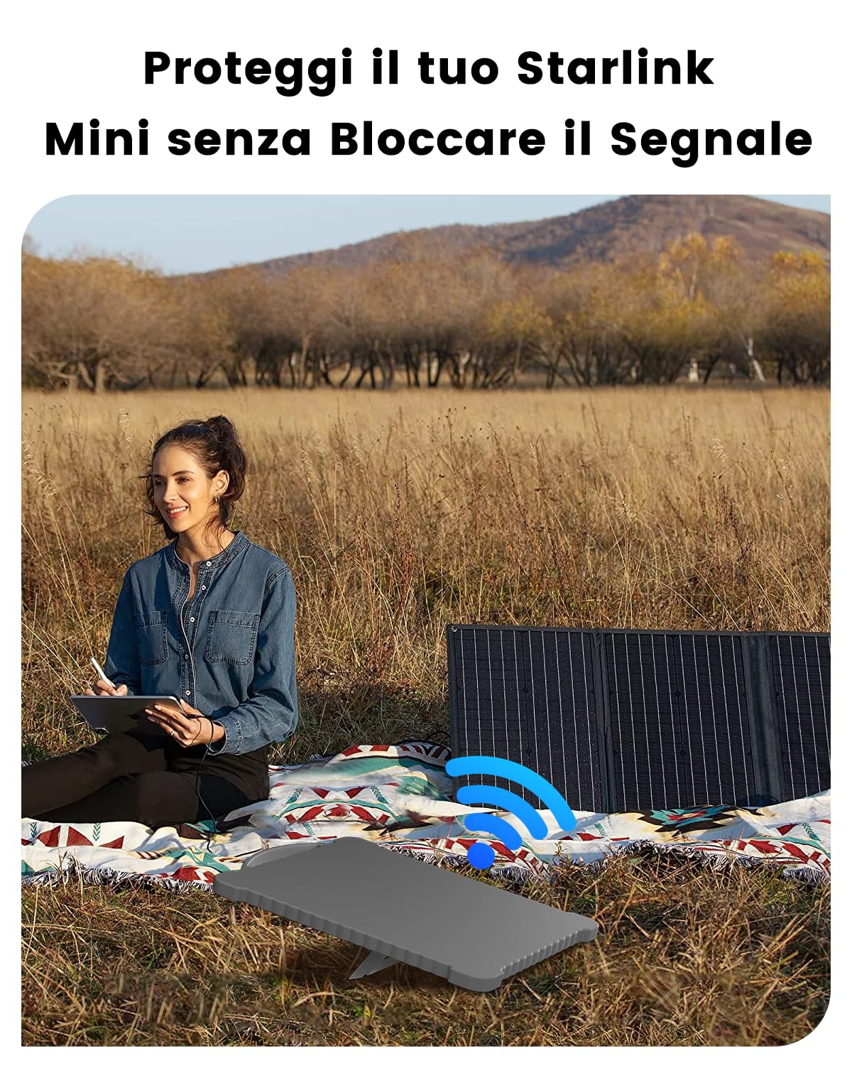 Mwin Starlink Mini Cover - Custodia Protettiva In Silicone Liquido con Maniglia Ergonomica, Copertura Completa Anti-graffio, Design Modaiolo con Bordi Ondulati per Accessori Starlink Mini (Grigio)