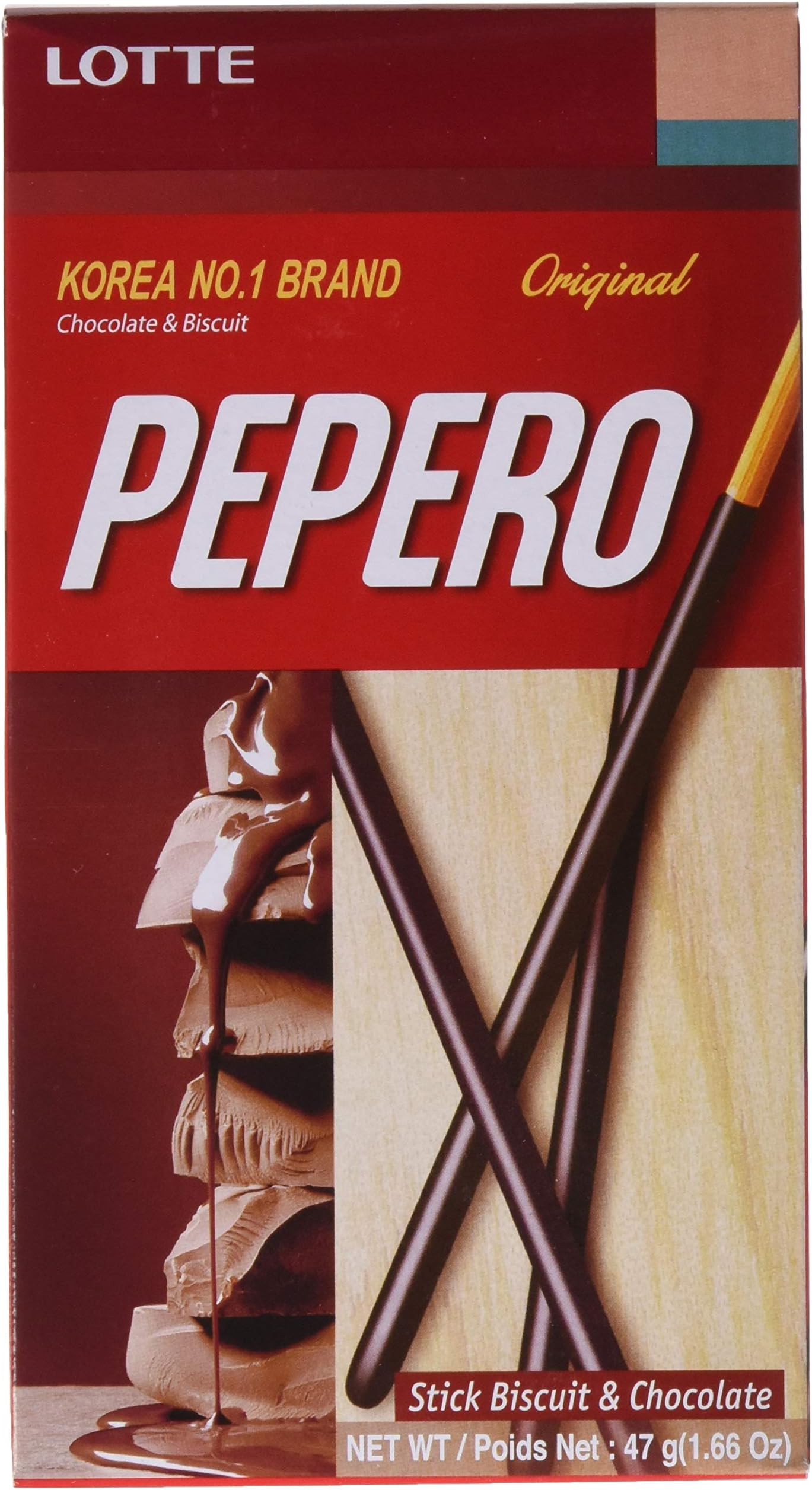 Lotte Pepero Original Chocolate Sticks - 40 x 36g Packets