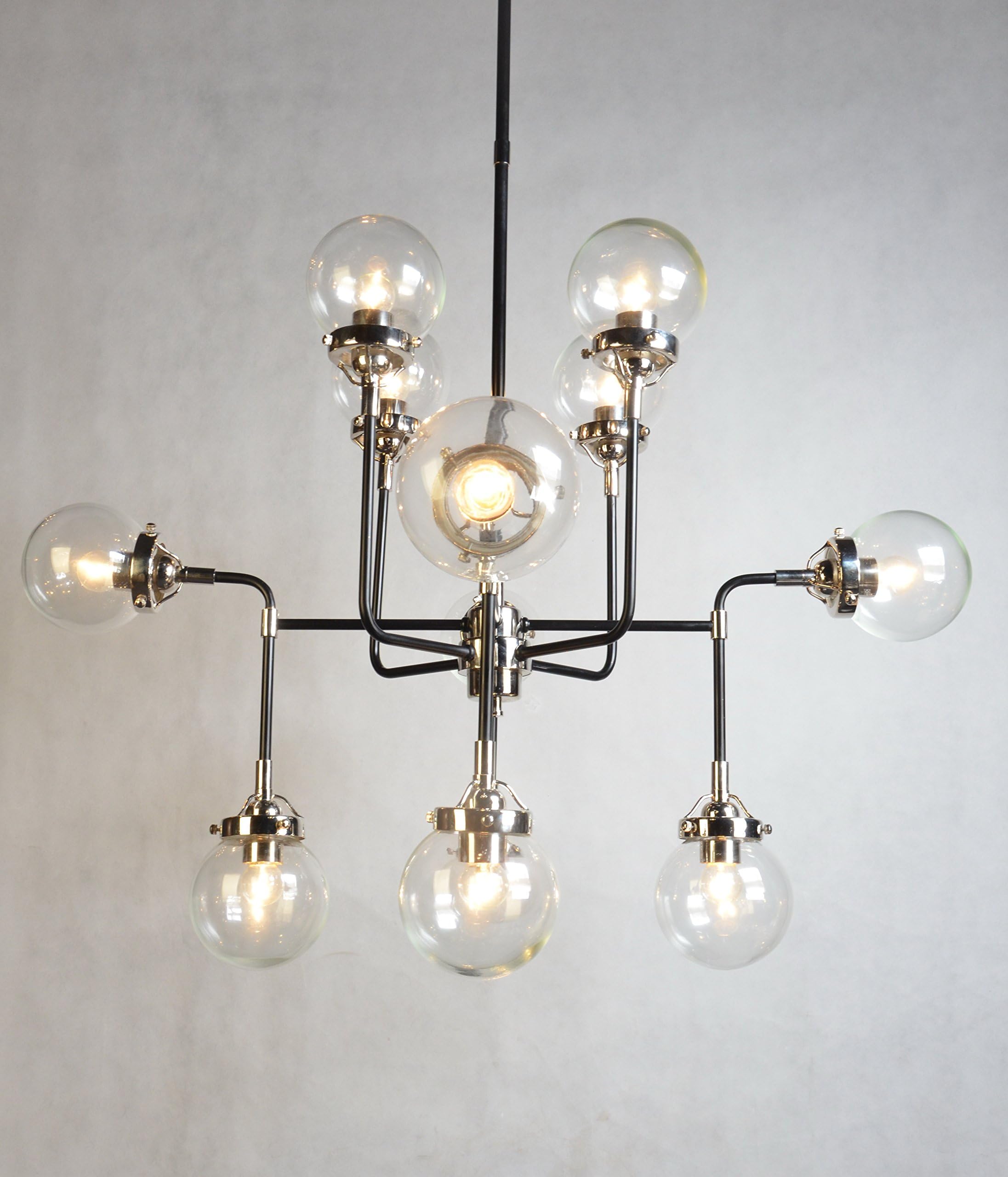 Scout Bistro Globe Clear Glass 12 Light Chandelier