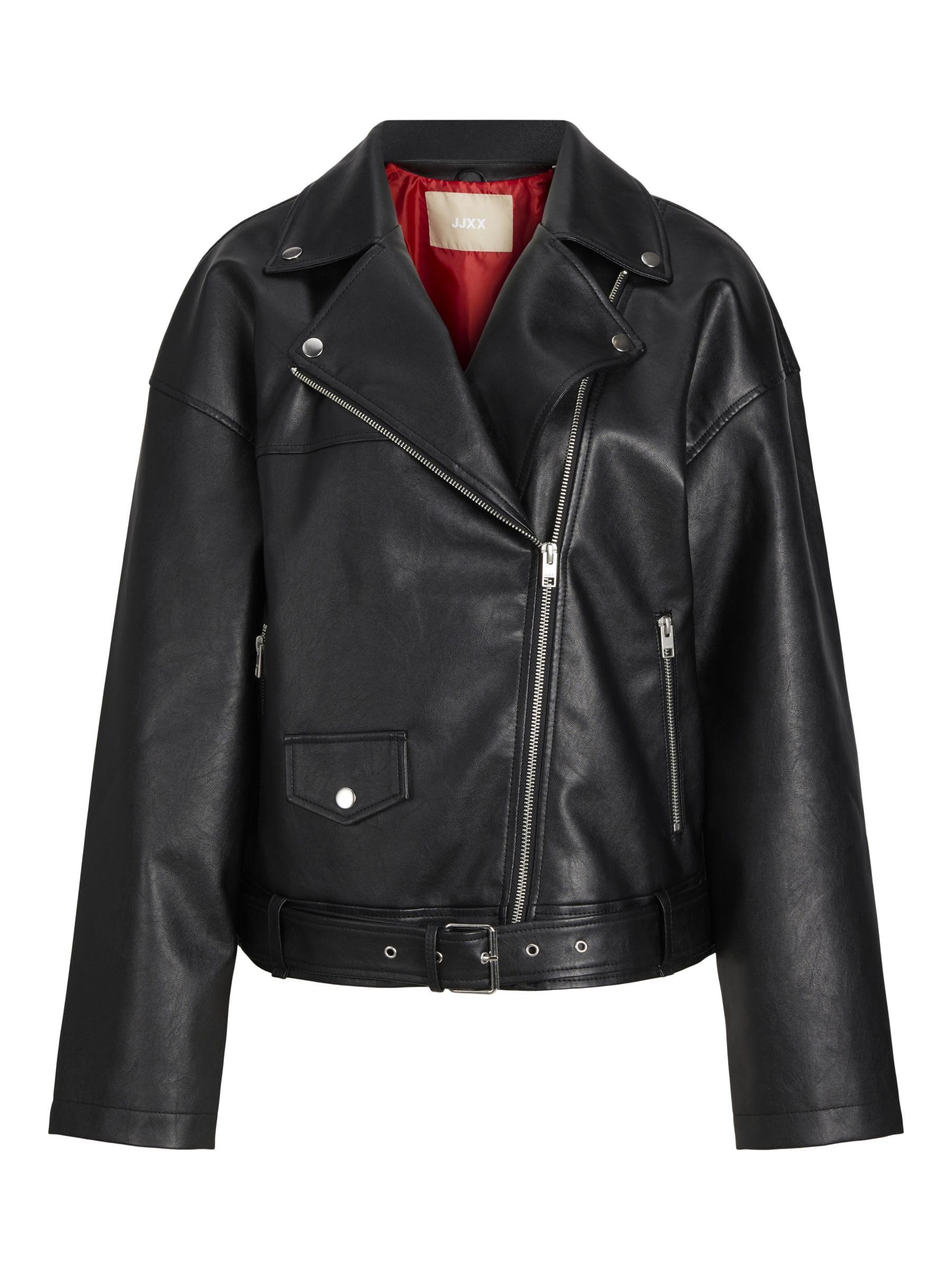 Jjxx Women's Black Jack & Jones Jxfrida Otw Biker Jacket, M