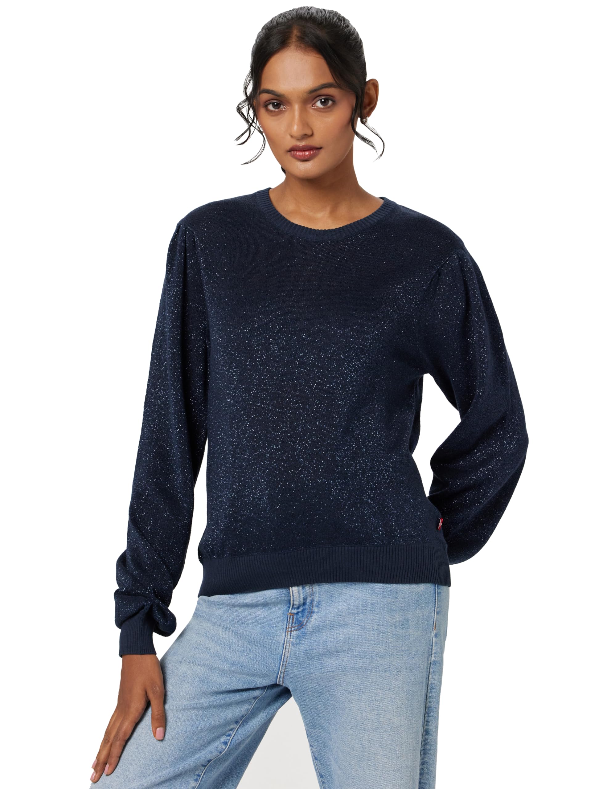 Women's Cotton Blend Regular Fit Solid Round Neck Sweater-image-48