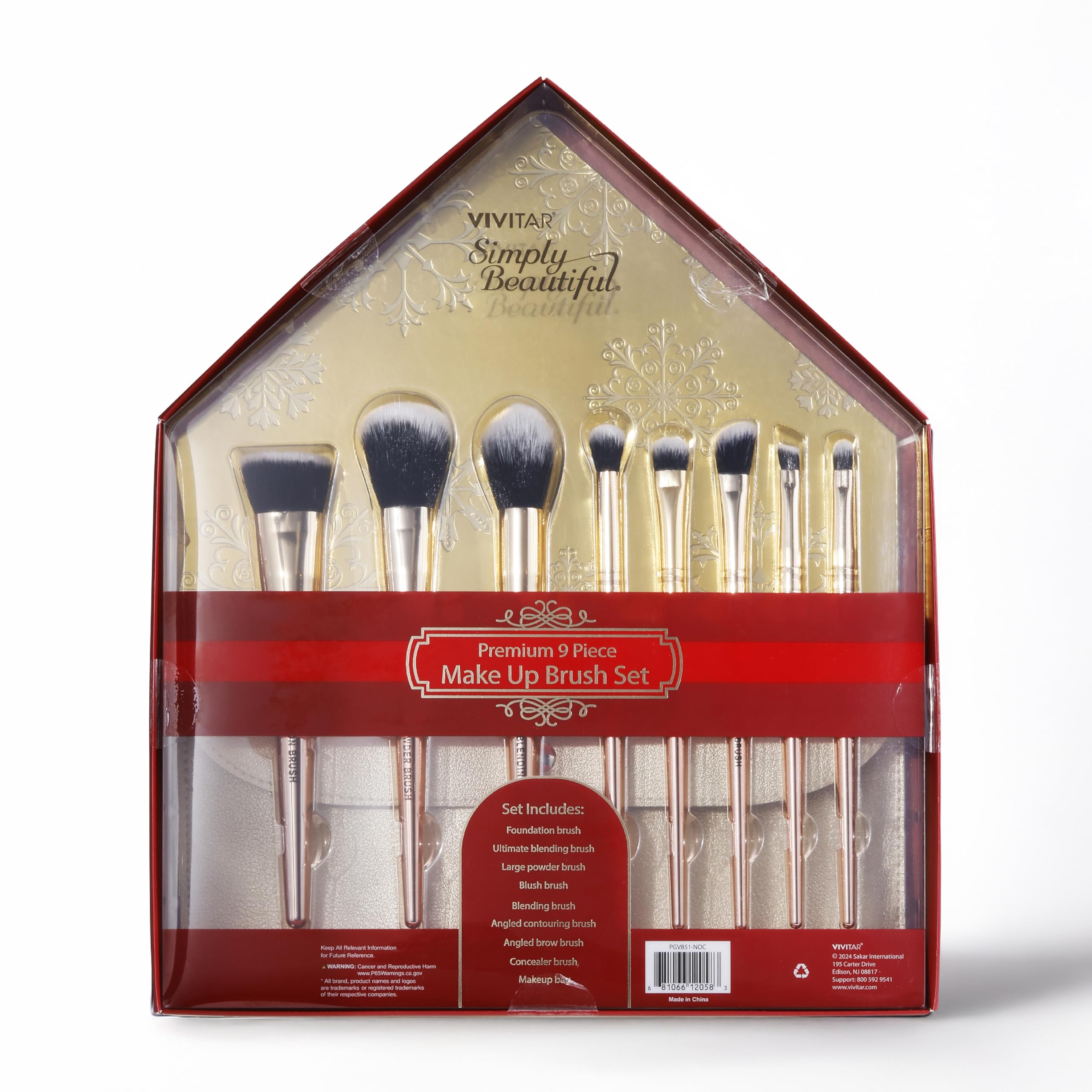 VIVITAR-PREMIUM 9 PIECE MAKEUP BRUSH SET
