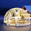 Garden Bubble Dome Tent, Geodesic Dome Greenhouse with PVC Clear Cover, Waterproof Garden Bubble Dome Tent House for Outdoor, Patio, Backyard, Party (White Edge, 3.6M)