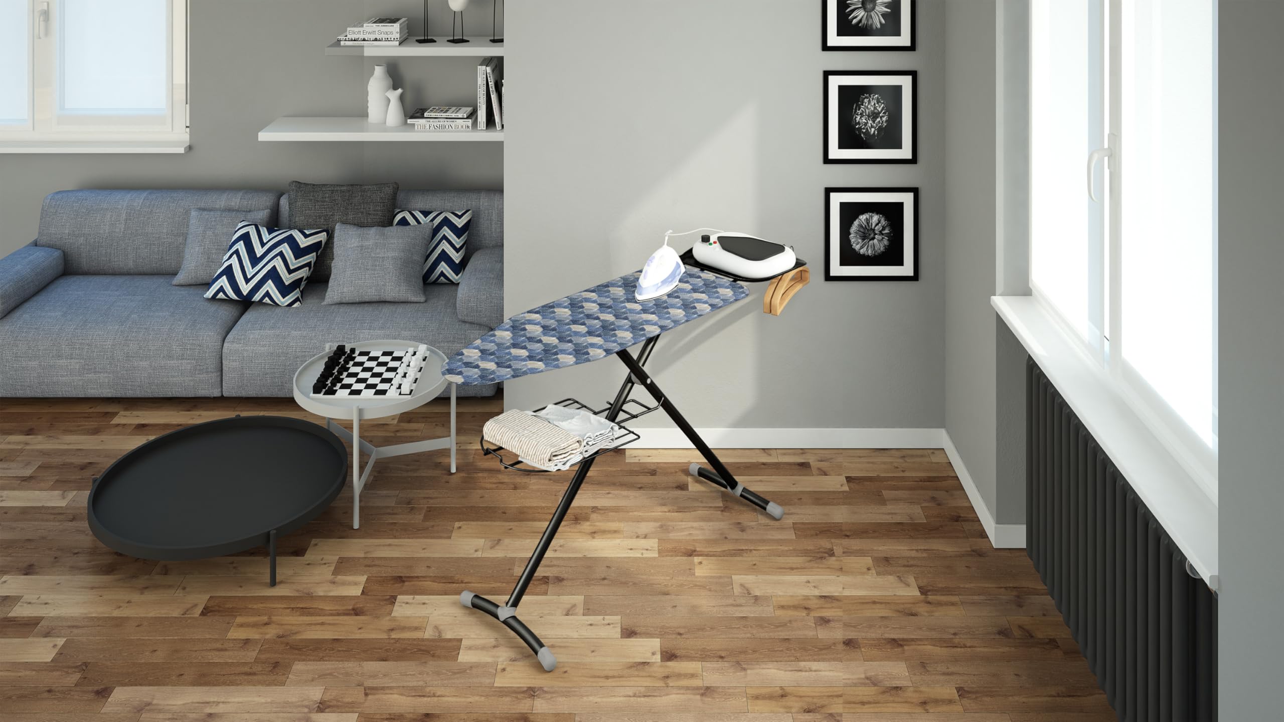 Asse stiro TURBO 120x44 cm con griglia e porta caldaia