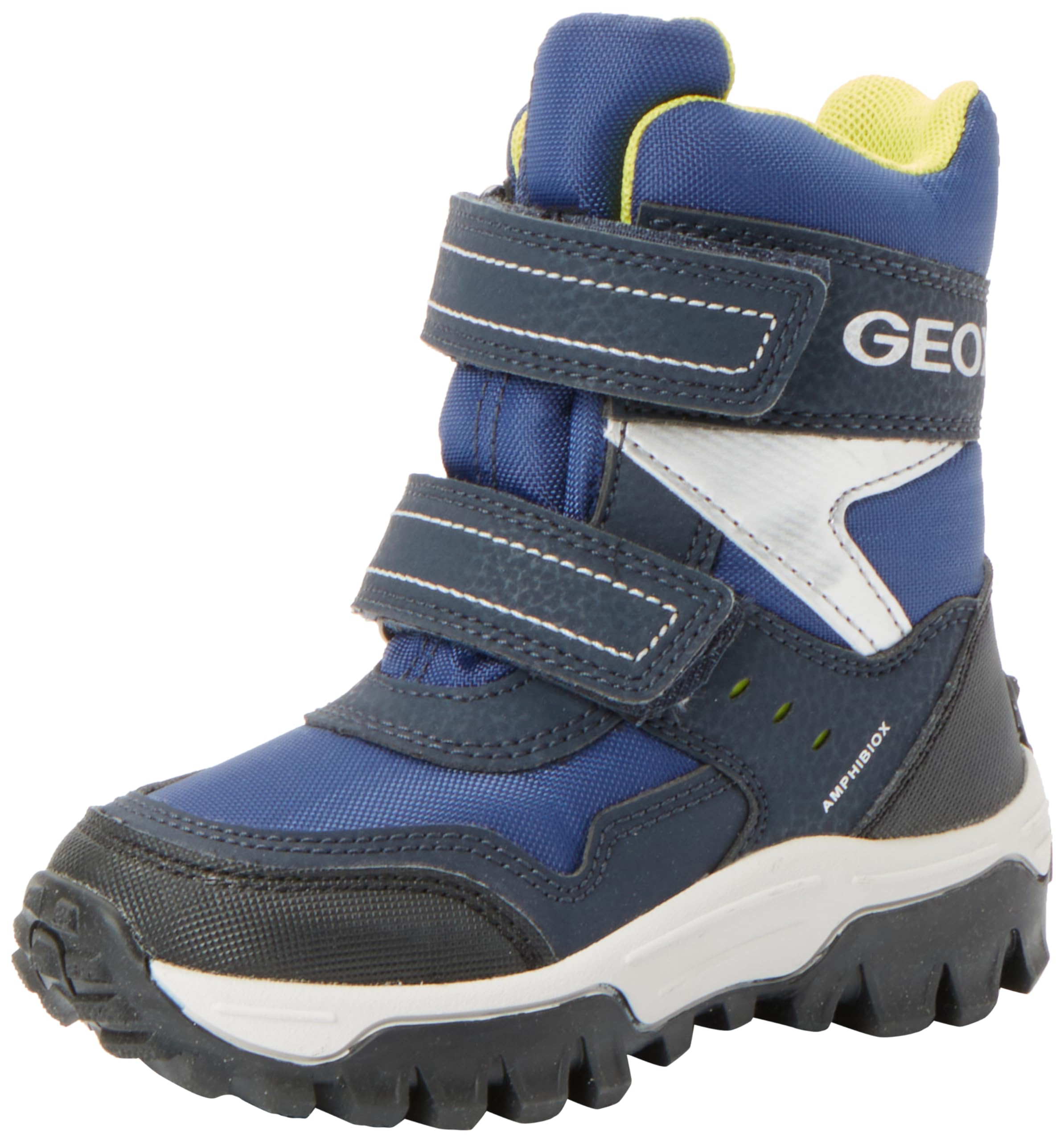 Geox J Himalaya Boy B ABX Ankle Boot, Navy Lime, 6 UK
