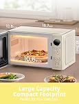 COMFEE' Four à micro-ondes rétro, petite micro-onde avec 6 Menus automatiques, 0.9 Cu.ft Countertop Compact Microwave avec cuisson multi-étapes, fonction Mute, LED numérique, Apricot/900W, CMO-MMP02AA(AT)