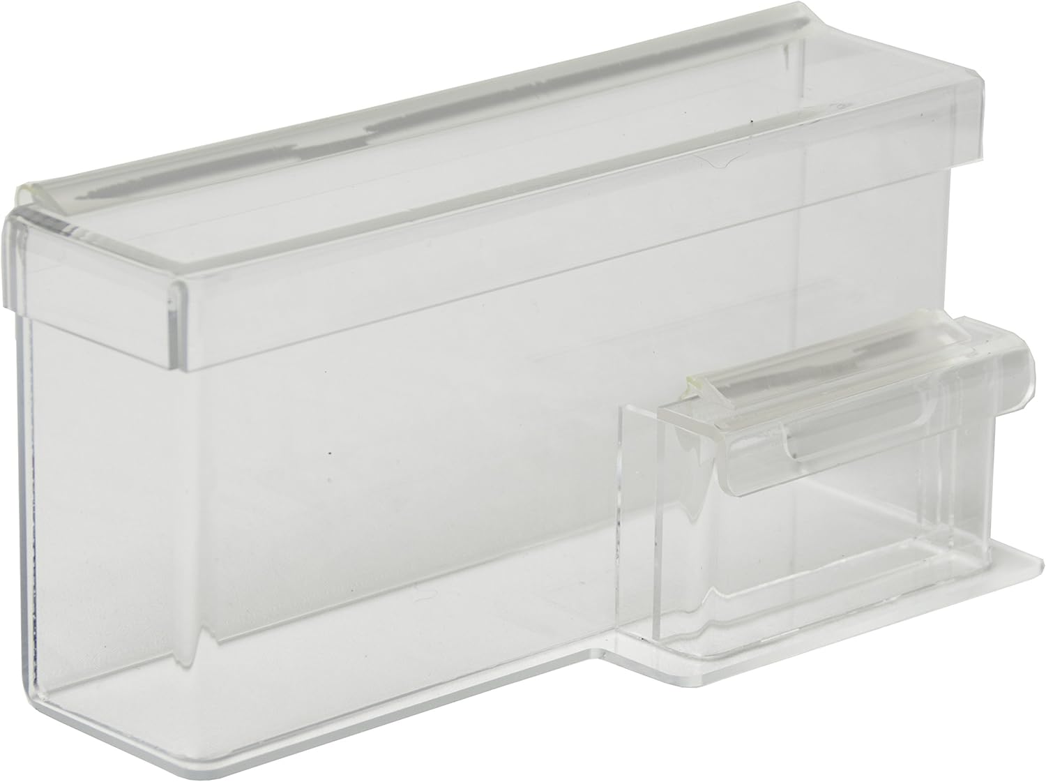 Acrylic Outdoor Trifold Brochure Holder 9x4 with Lid & Business Card Pocket - Vertical Outside Waterproof Wall Mount Pamphlet & Document Box - Plastic Envelope Holder (Pack of 1)