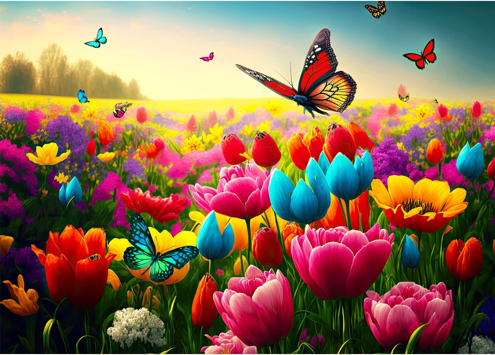 4 Pack 1000 Pieces Puzzle Sunset Lighthouse, Purple