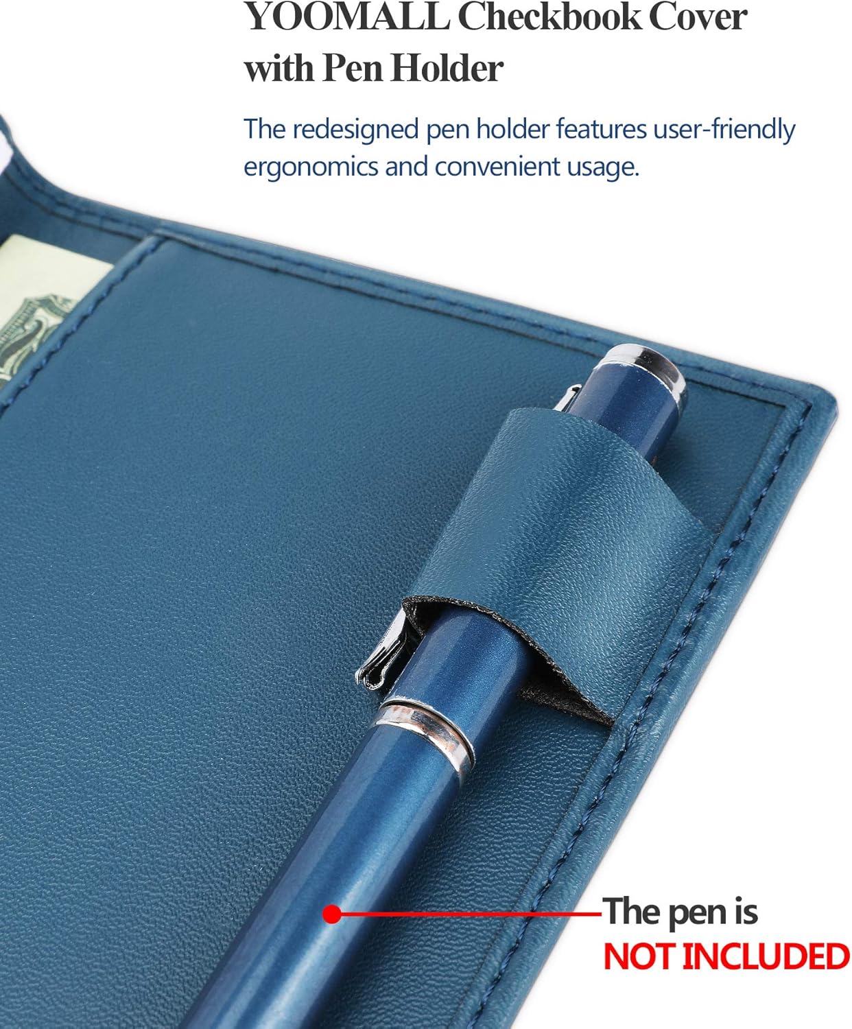 LYOOMALL Leather Checkbook Cover for Personal Checkbook, Checkbook Cover for Women & Men, Checkbook Cover for Duplicate Checks, RFID Blocking Checkbook Holder Wallet Cadet Blue