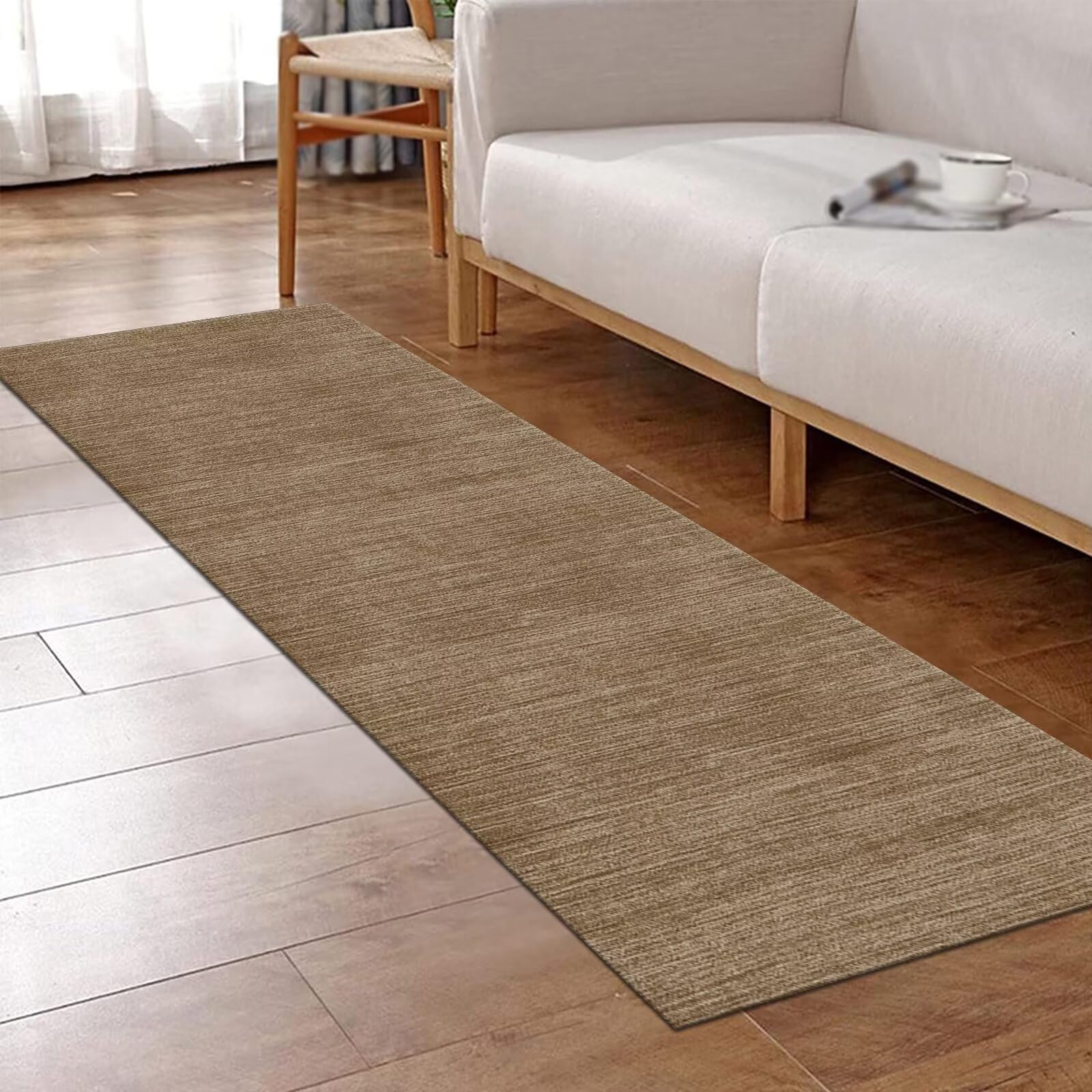 Alfombras de Pasillo Antideslizante Resistente Alfombra Cocina Moderno Abstracto 100X200CM Marrón Alfombrillas Larga Lavable para Salón Dormitorio Corredor Baño Alfombra pasillera Entrada Interiores