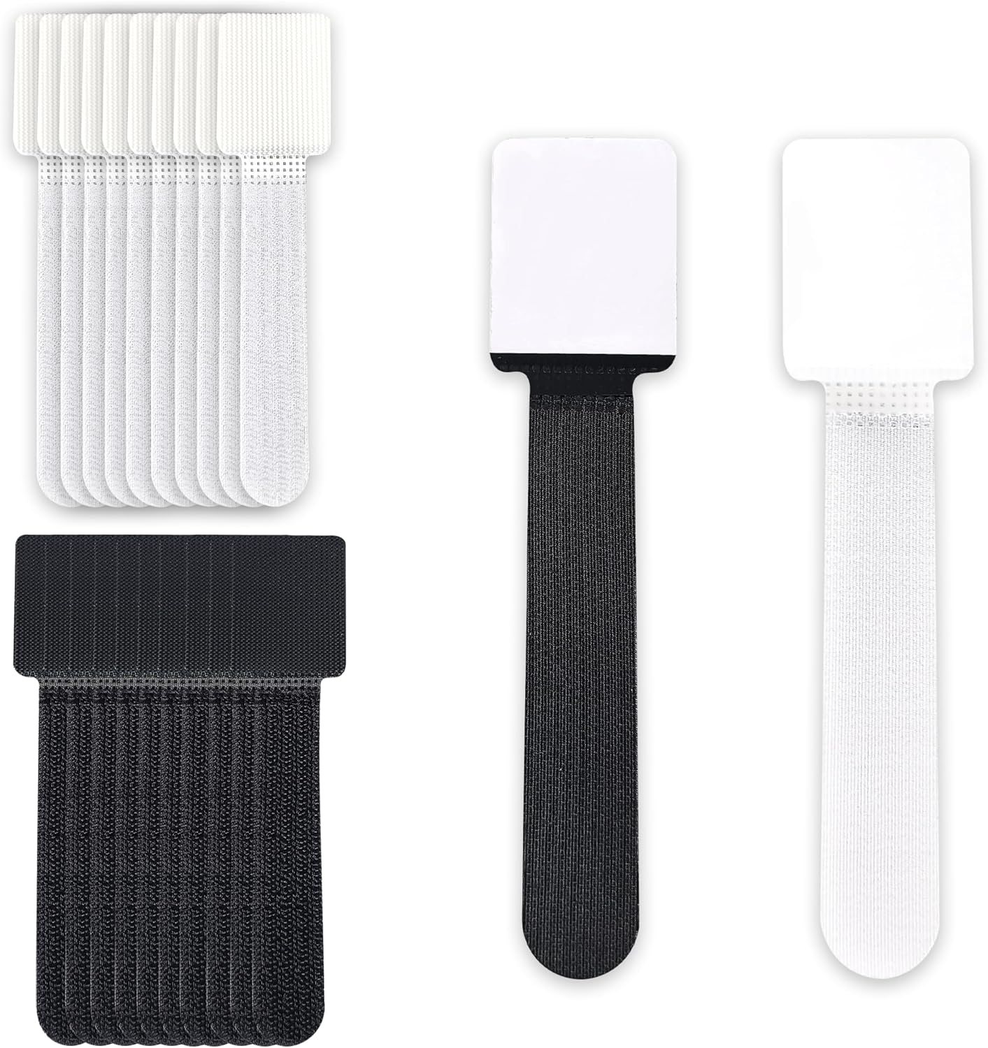 24 pcs Cable Ties, Black and White Self-Adhesive No Drill Anti Tip Adhesive Safety Under Desk Cord Management for Home and Office Stand Accessories (24)