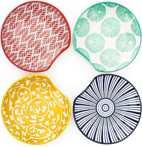 Miniatura 9 de KitchenTour - Soporte para cuchara para estufa, soporte de cuchara de cerámica de 4.7 pulgadas para encimera de cocina, soporte para cuchara de