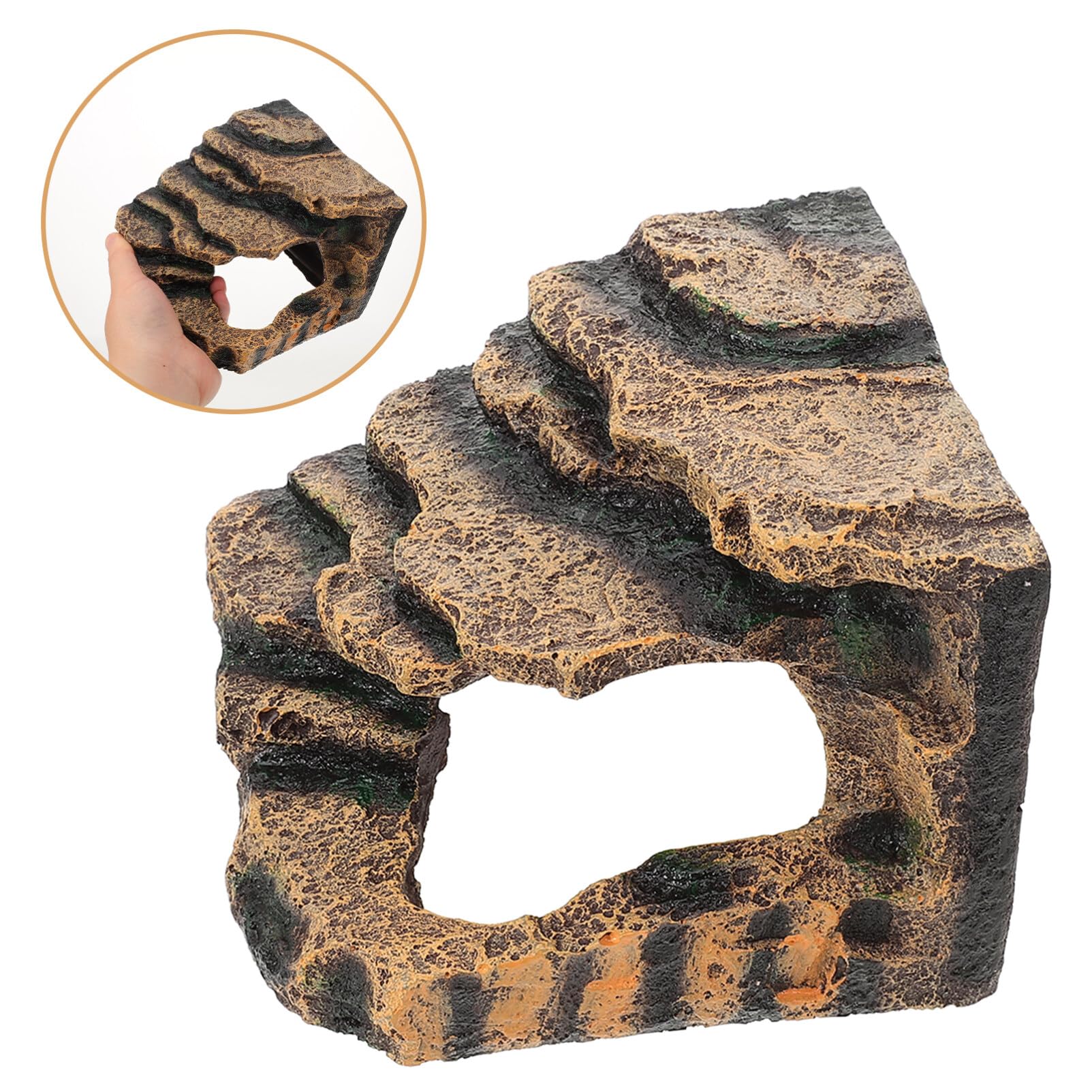 HANABASS Piattaforma Basking per Tartarughe in Resina Piattaforma di Arrampicata E Riposo per Rettili Accessorio Decorativo per Acquario Giardino Roccioso