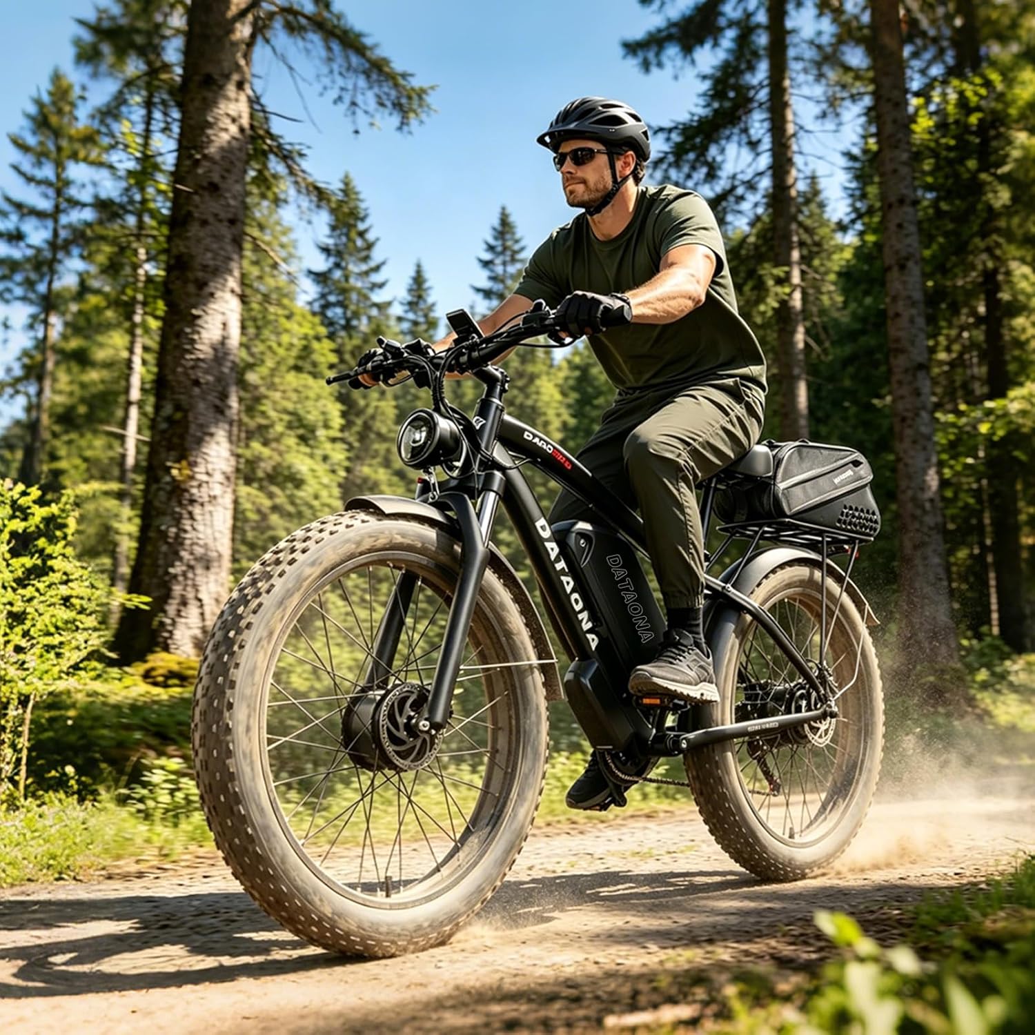 DATAONA 6500W Electric Bike for Adults: 45MPH Fast Dual Motor EBike, 24" 26" Fat Tire Electric Bike, 52V 32AH Battery Up to 100 Miles, Hydraulic Disc Brake E Bicycle for Mountain Off-Road Commuter