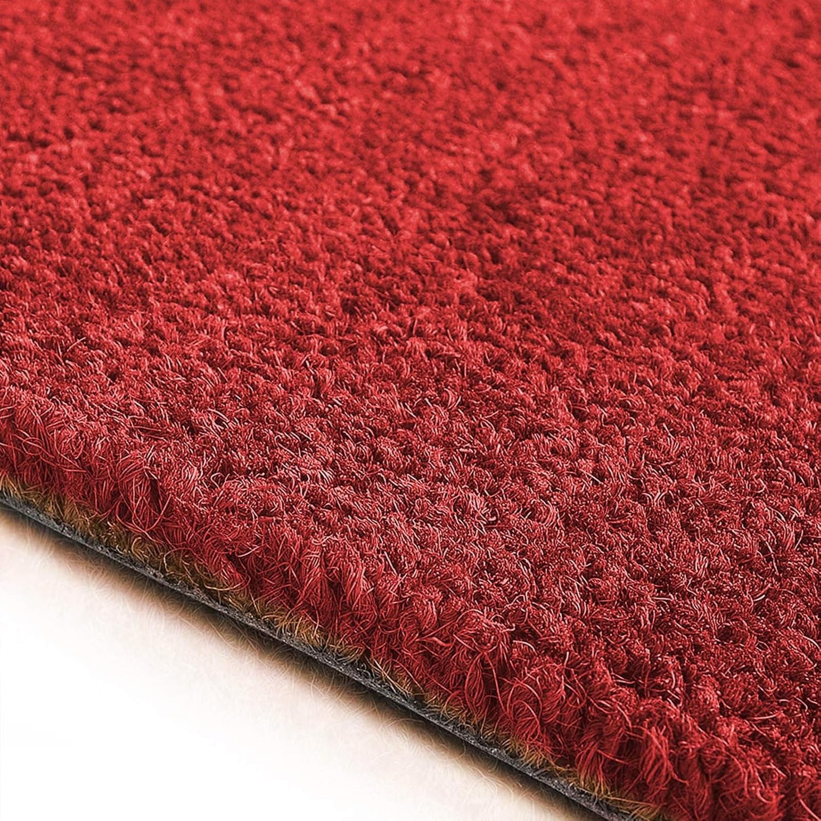 casa pura Paillasson d'entrée en Fibre de Coco Premium, Antidérapant, Tapis d'entrée Usage intensif, Tapis pour l'entrée Absorbant, Dense Velours Résistant (23 mm, 100 x 100 cm, Rouge)