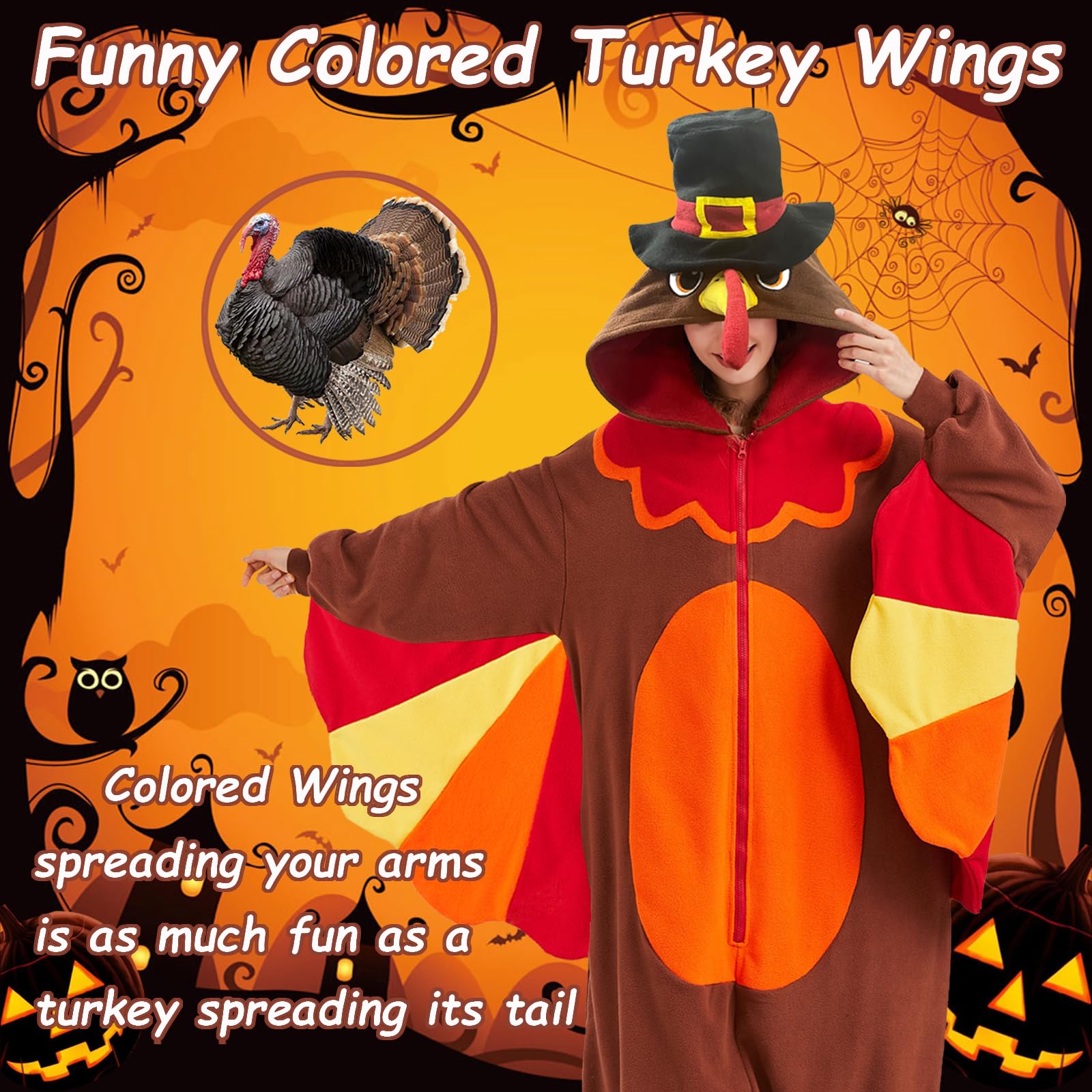 Mameluco de pavo para adultos, disfraz de Acción de Gracias, Halloween, pijama de una pieza para cosplay de animales para mujeres y hombres
