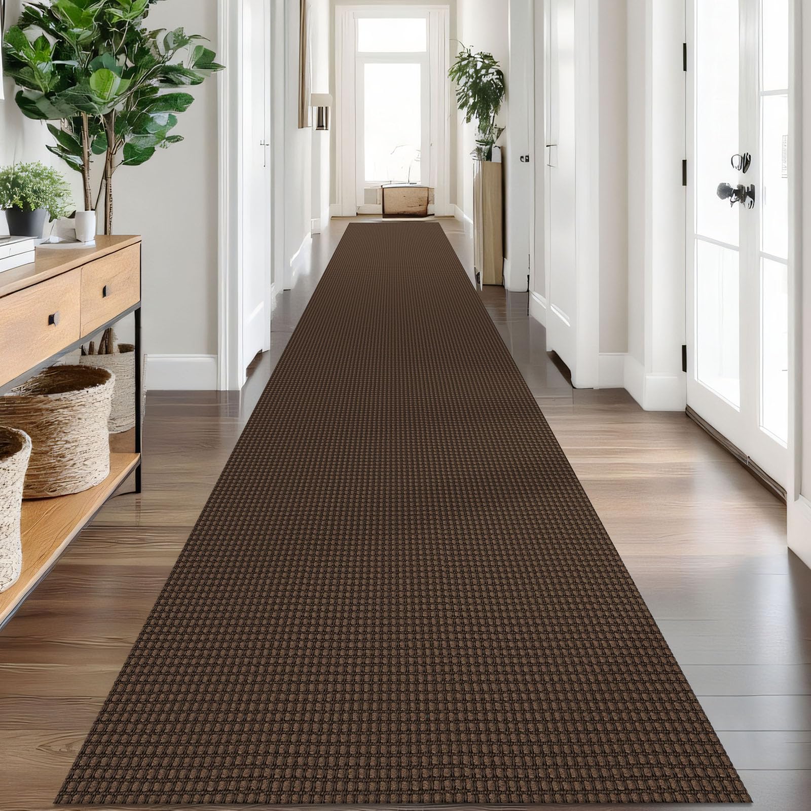 IOHOUZE Washable Exrea Long Hallway Runner Rug 3x20 Non Slip Rubber Backed Kitchen Runner Entryway Runner Indoor, Woven Rugs Floor Carpet for Kitchen