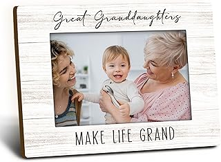 Foyoulame Great Granddaughter Picture Frame 4x6, Gifts for Great Granddaughter Wooden Picture Frame, GreatGrandparents Gifts from Granddaughters Decorative Photo Frames for Table Desk Decor