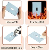 Vista 3 de Cubiertas para interruptores de luz azul Bates - Paquete de 2, cubierta de placa de salida, cubiertas de interruptor con luz azul